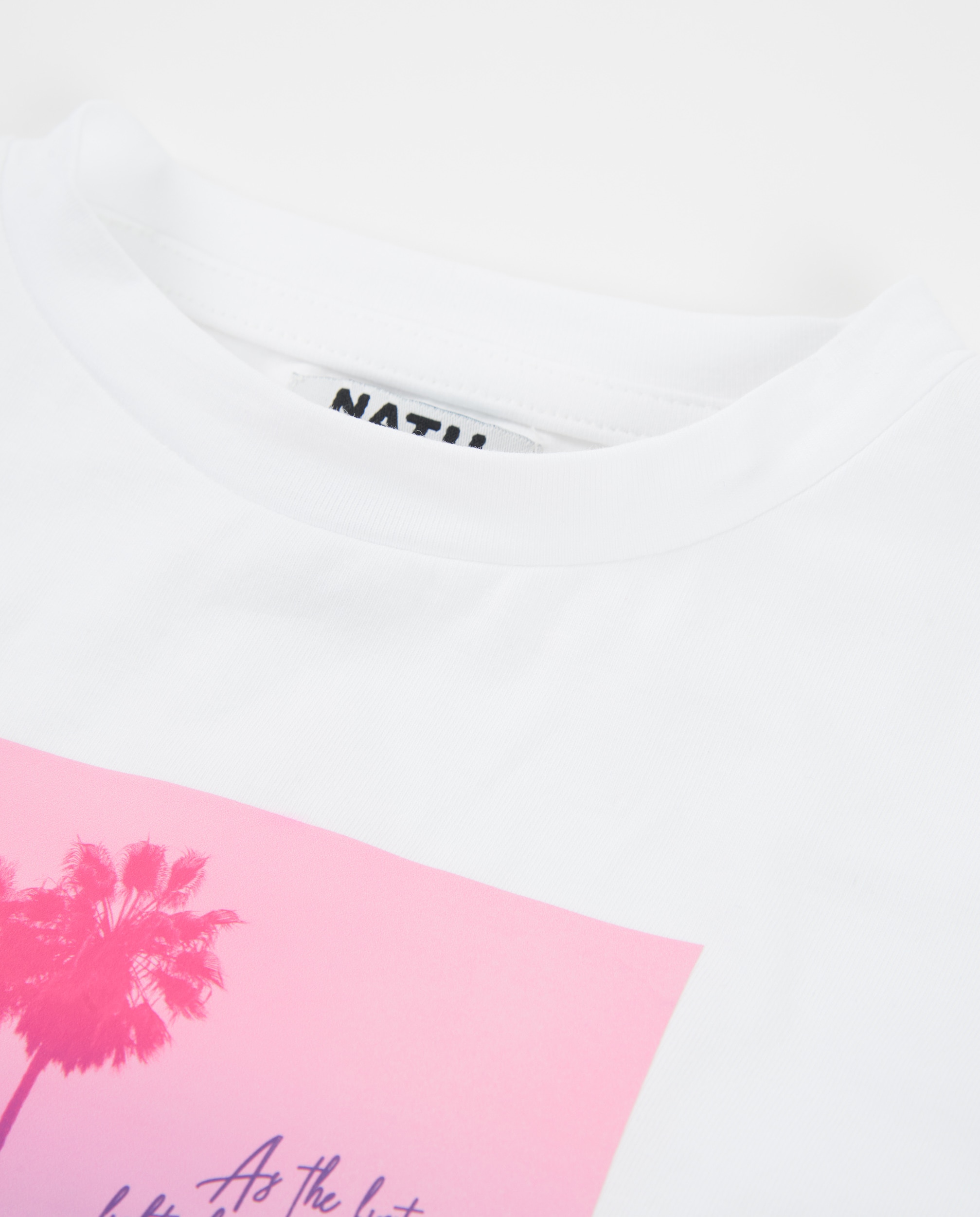 T-shirt Infantil de Malha com Ilustração de Palmeira Tuc tuc Branco-4