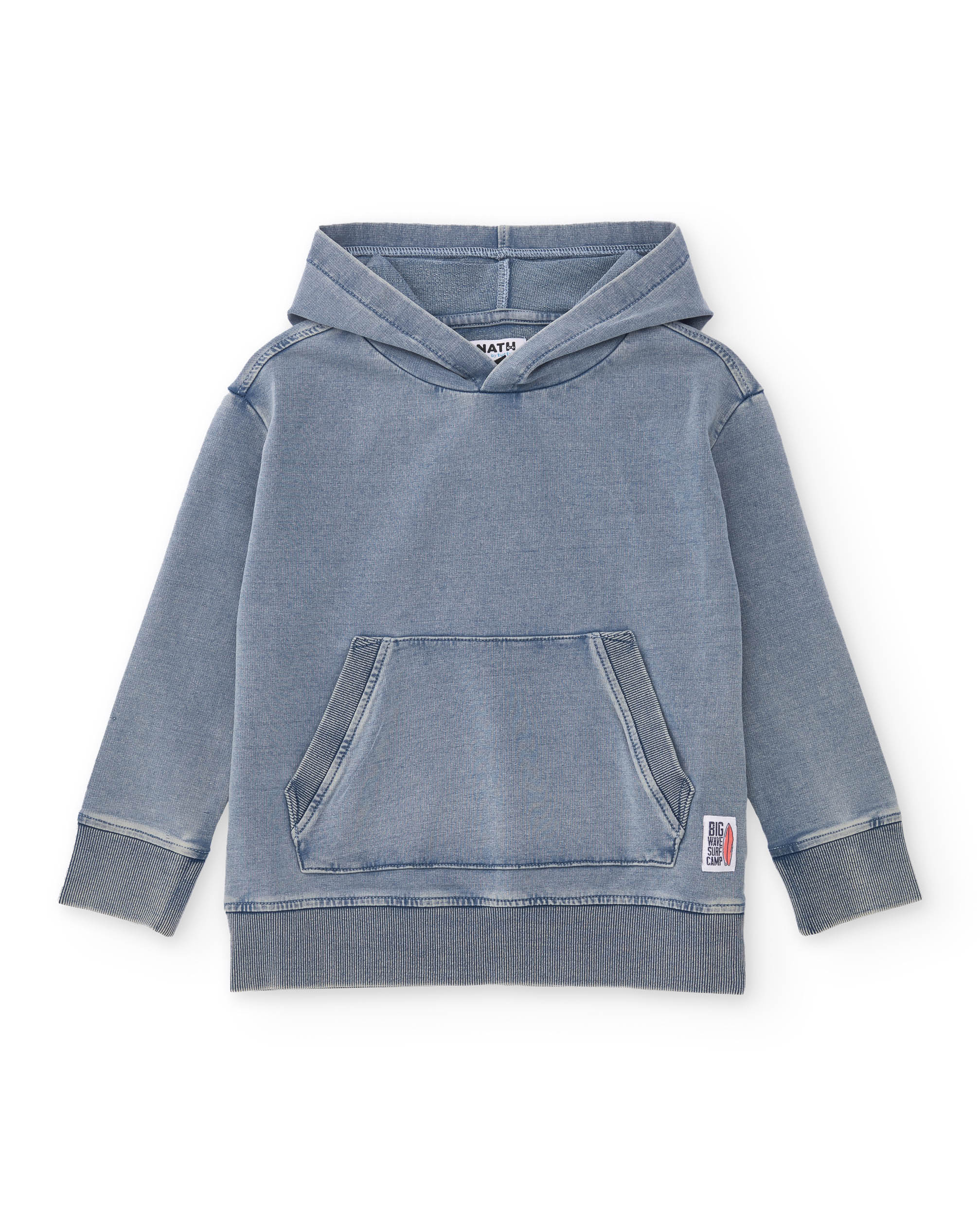 Sweat Infantil de Malha e Denim Efeito Lavado Azul denim-2