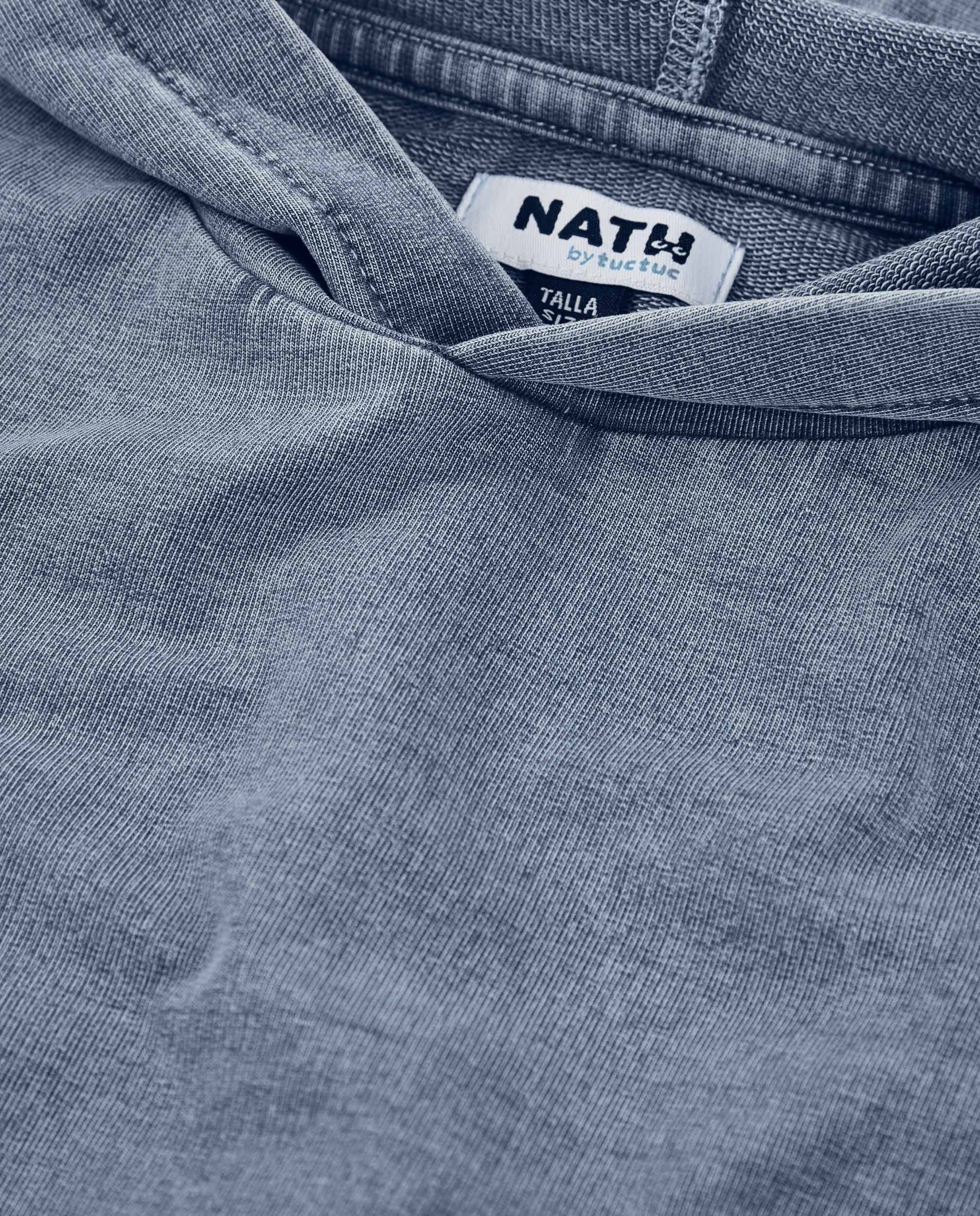 Sweat Infantil de Malha e Denim Efeito Lavado Azul denim-4