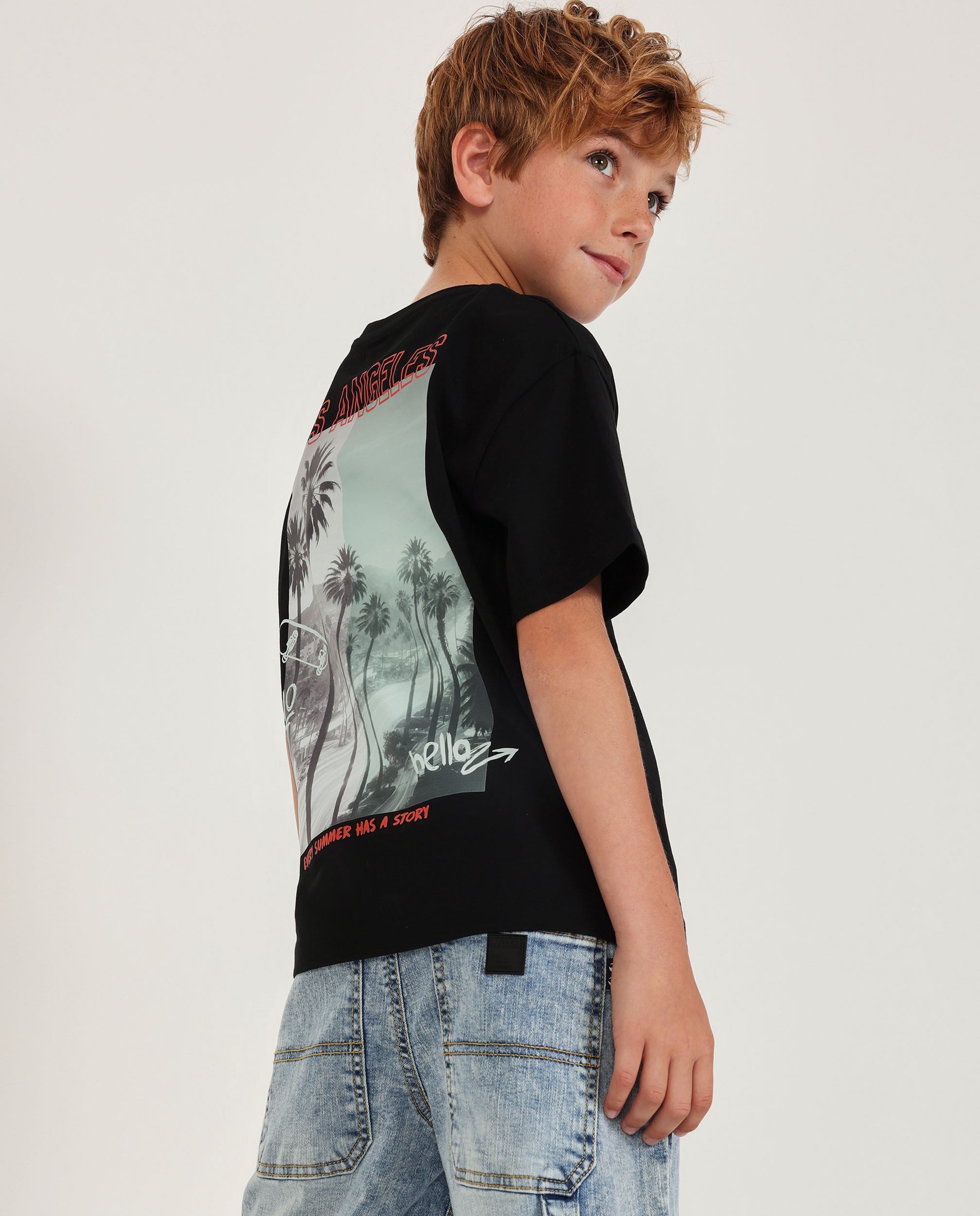 T-shirt Infantil de Malha com Estilo Urbano Tuc tuc Preto-2