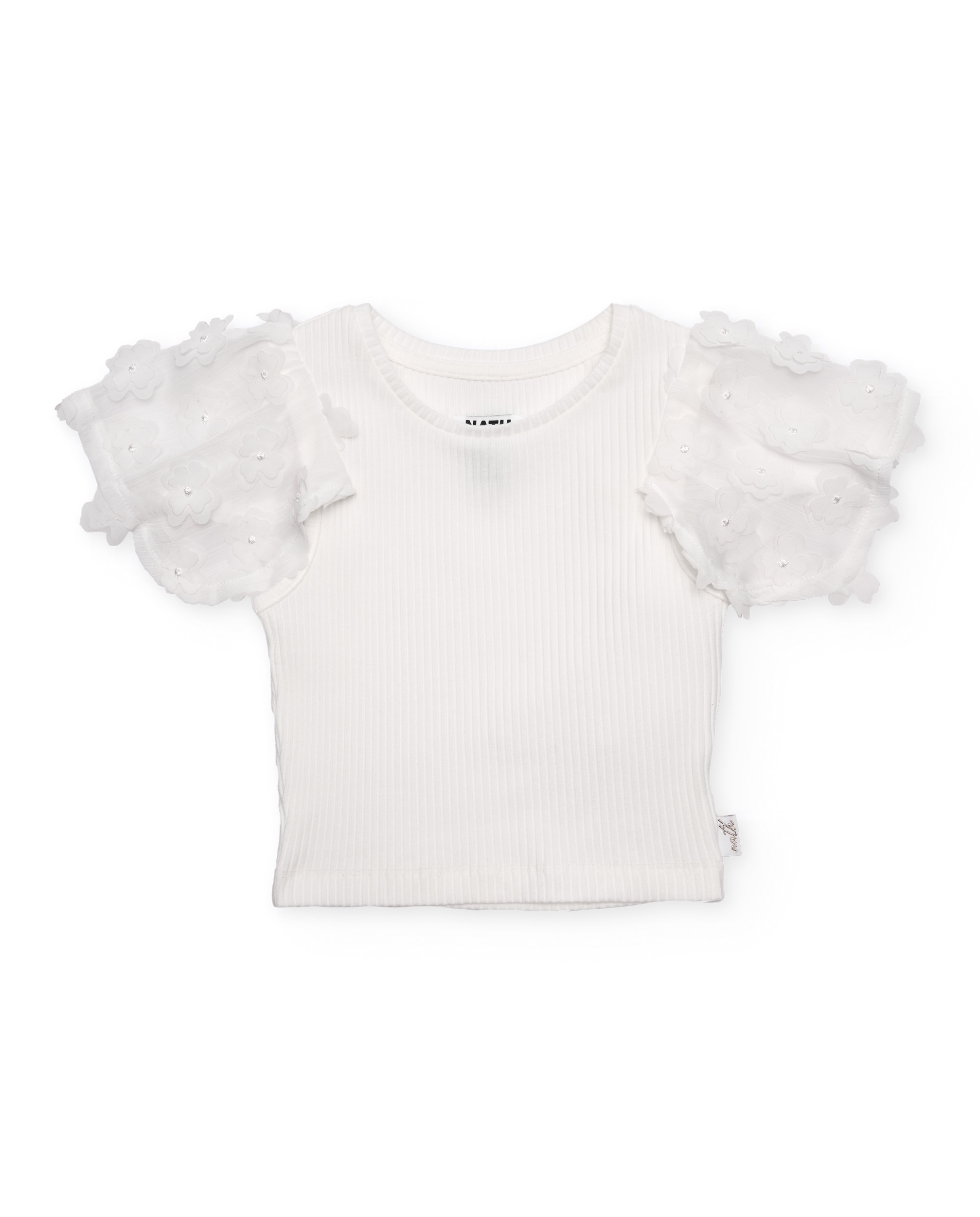 T-shirt Infantil de Malha com Mangas Abalonadas Tuc tuc Branco-2