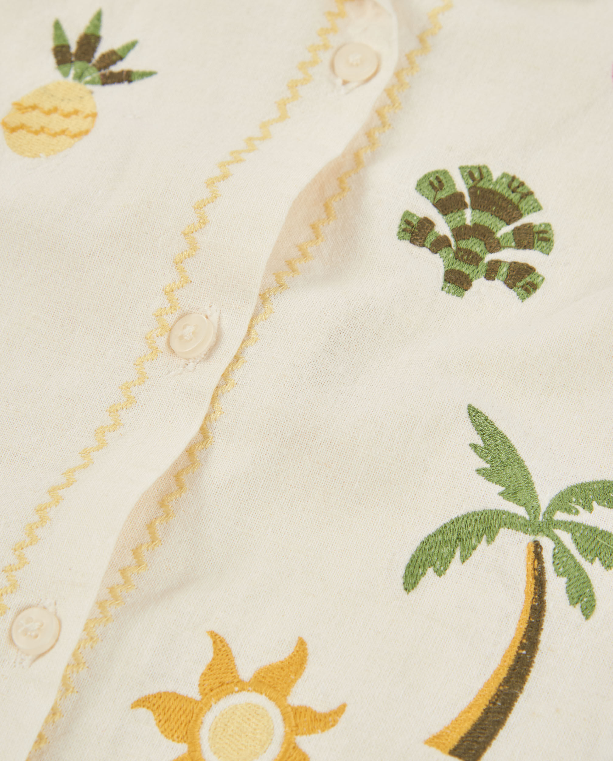 Camisa Infantil de Plana com Bordados Coloridos Tuc tuc Branco-4