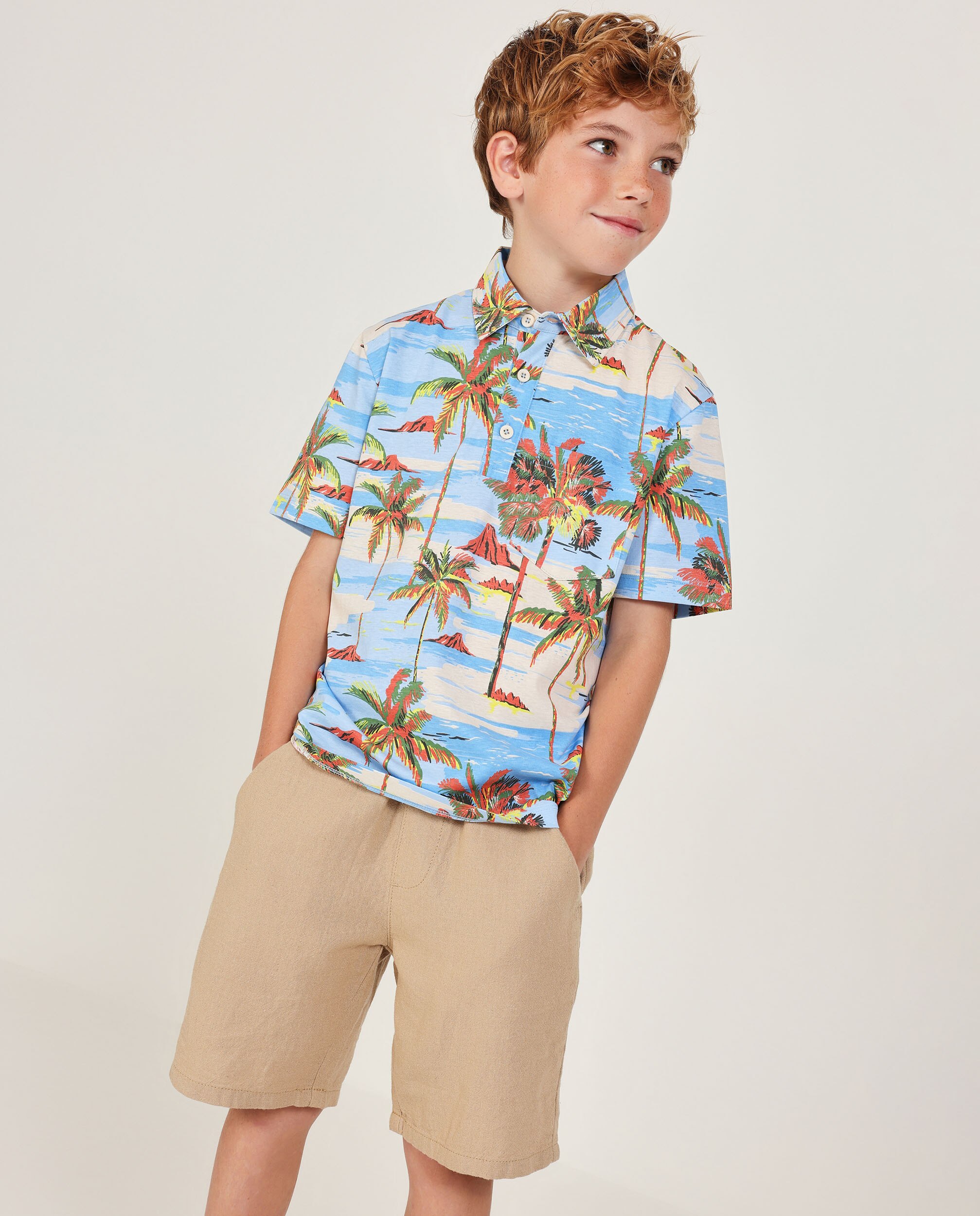 Imagem 0 de T-shirt Infantil de Malha com Estampado Tropical