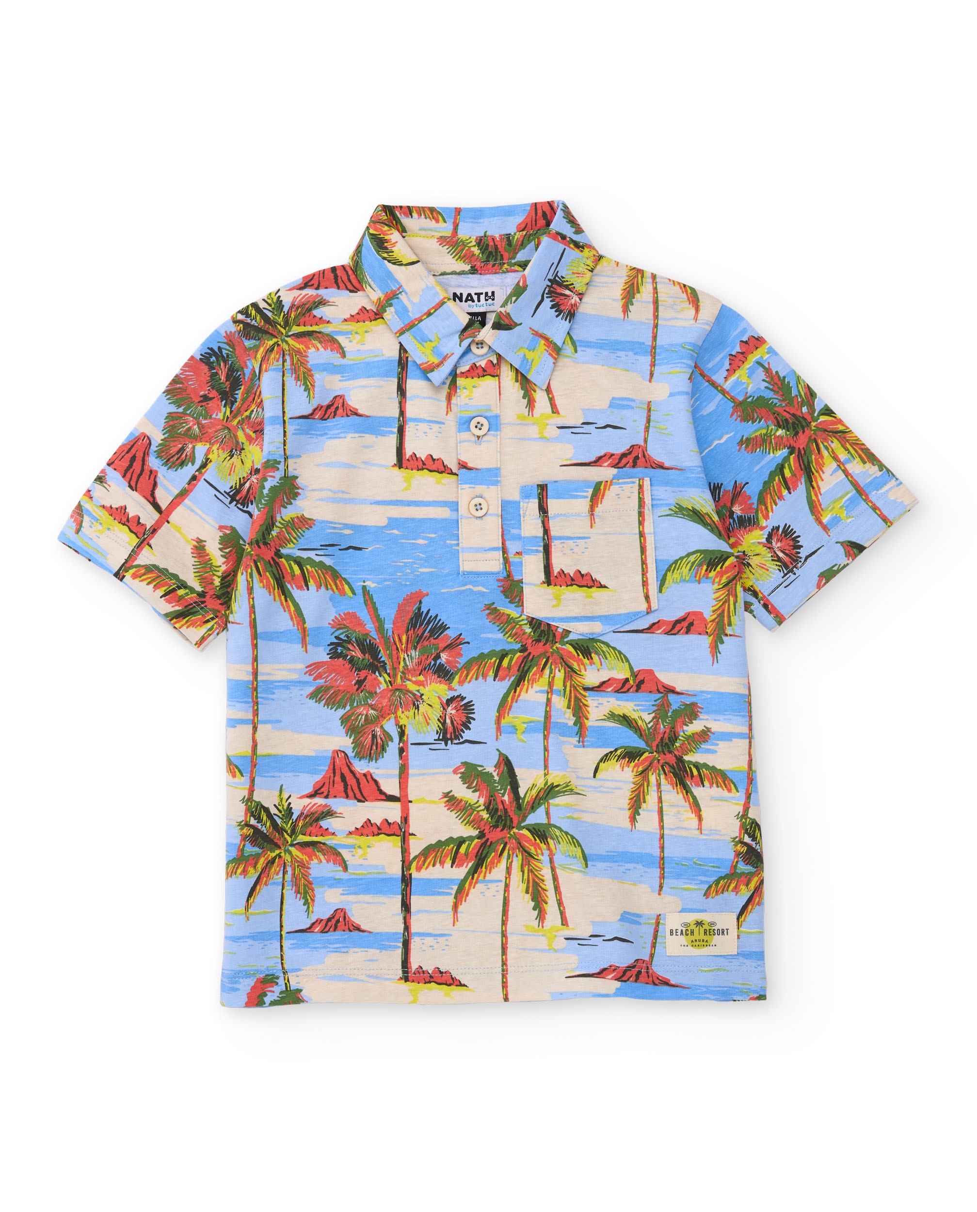 T-shirt Infantil de Malha com Estampado Tropical Tuc tuc Azul-claro-2