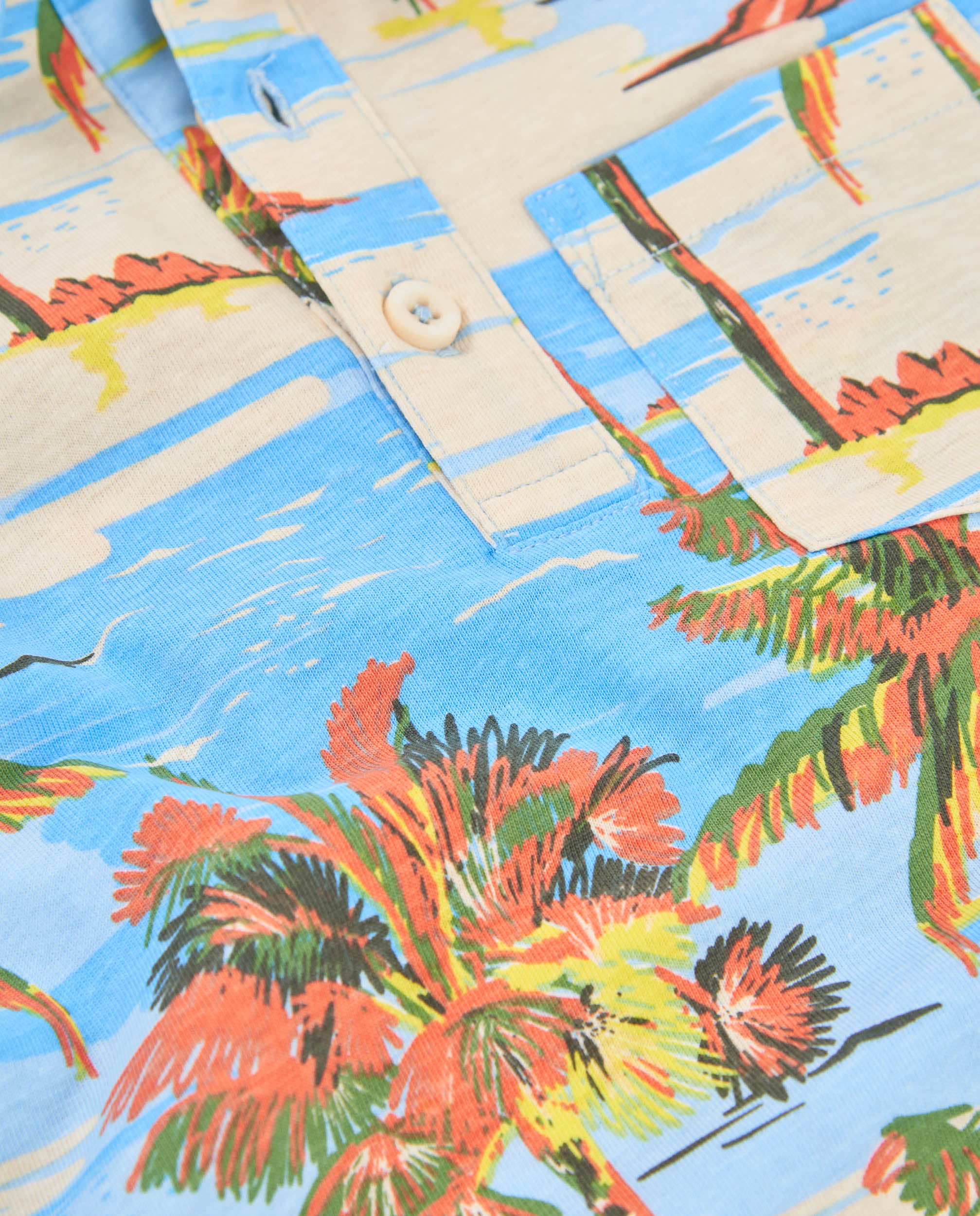 T-shirt Infantil de Malha com Estampado Tropical Tuc tuc Azul-claro-4