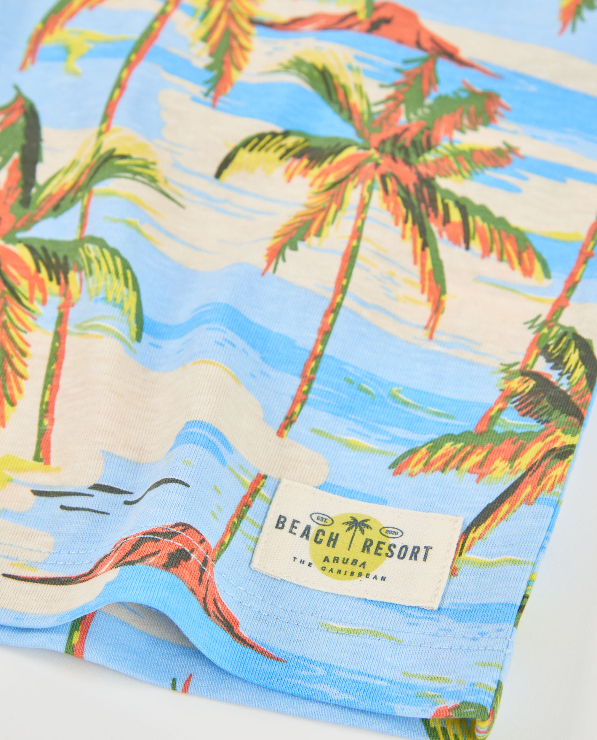 T-shirt Infantil de Malha com Estampado Tropical Tuc tuc Azul-claro-5