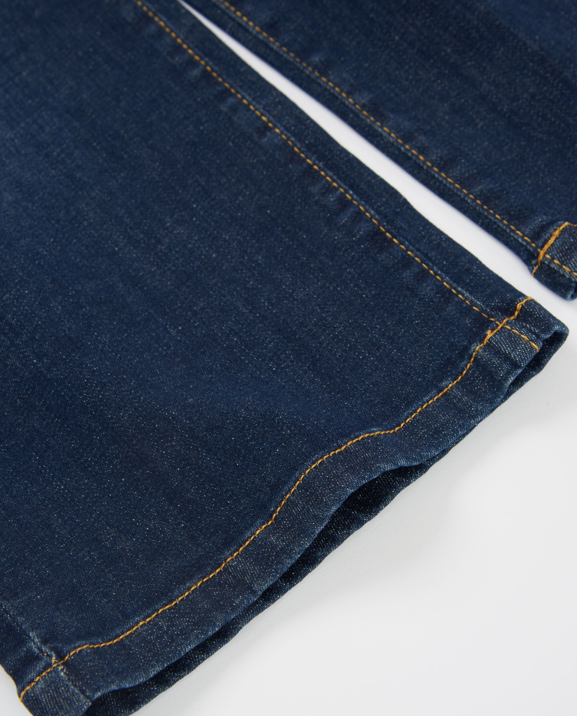 Calças de Plana e Tecido Denim Azul denim-5