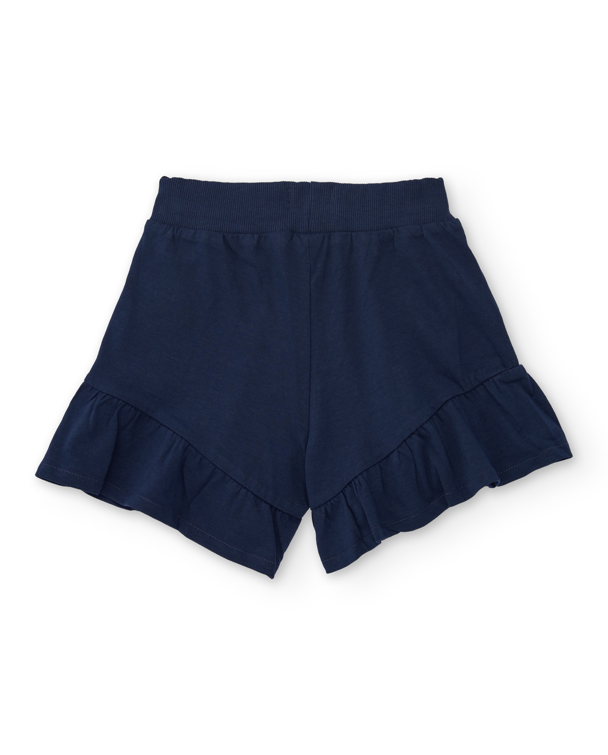 Short Infantil de Malha com Folho na Bainha Azul-marinho-2