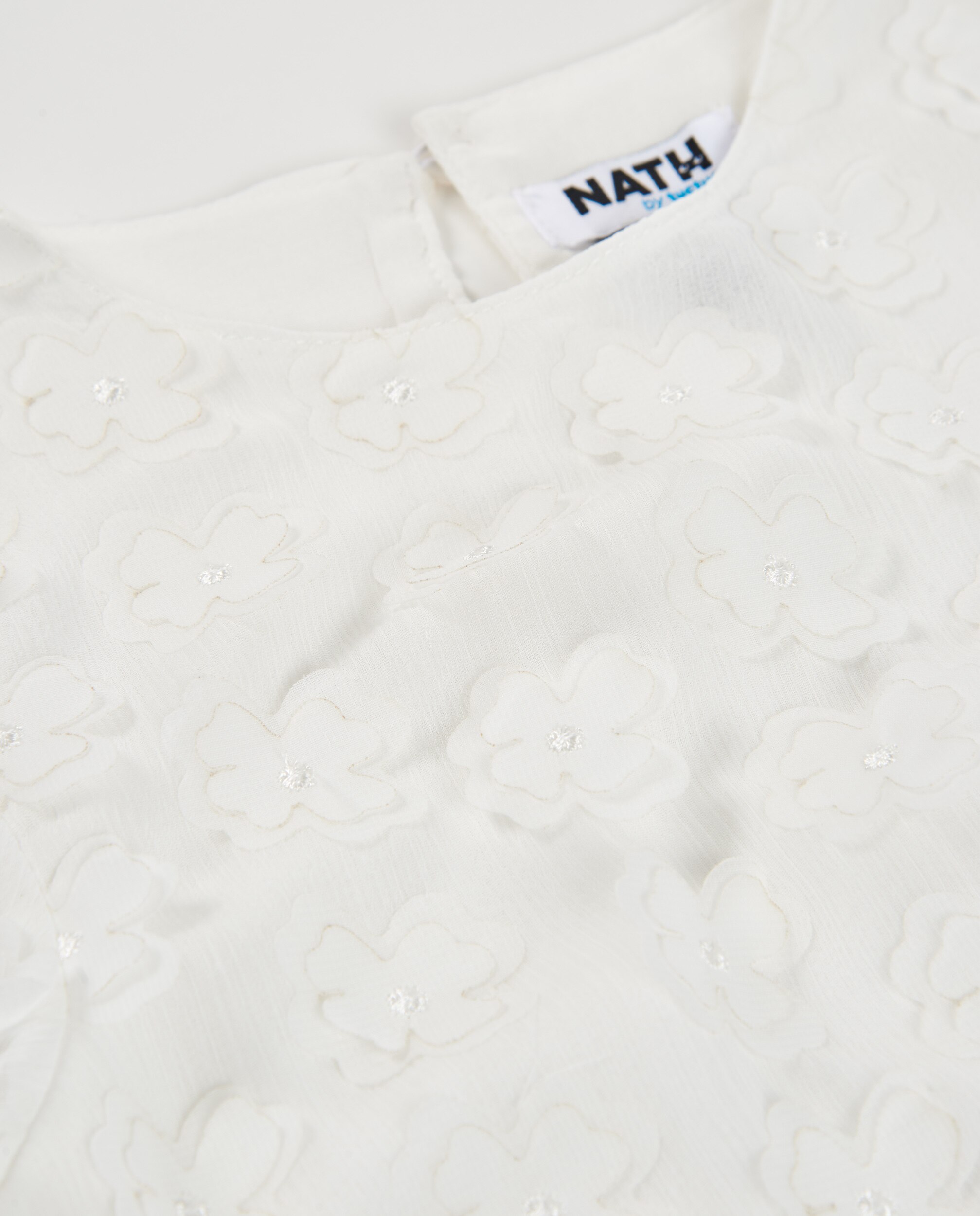 Blusa de Plana com Aplicações Florais Tuc tuc Branco-3