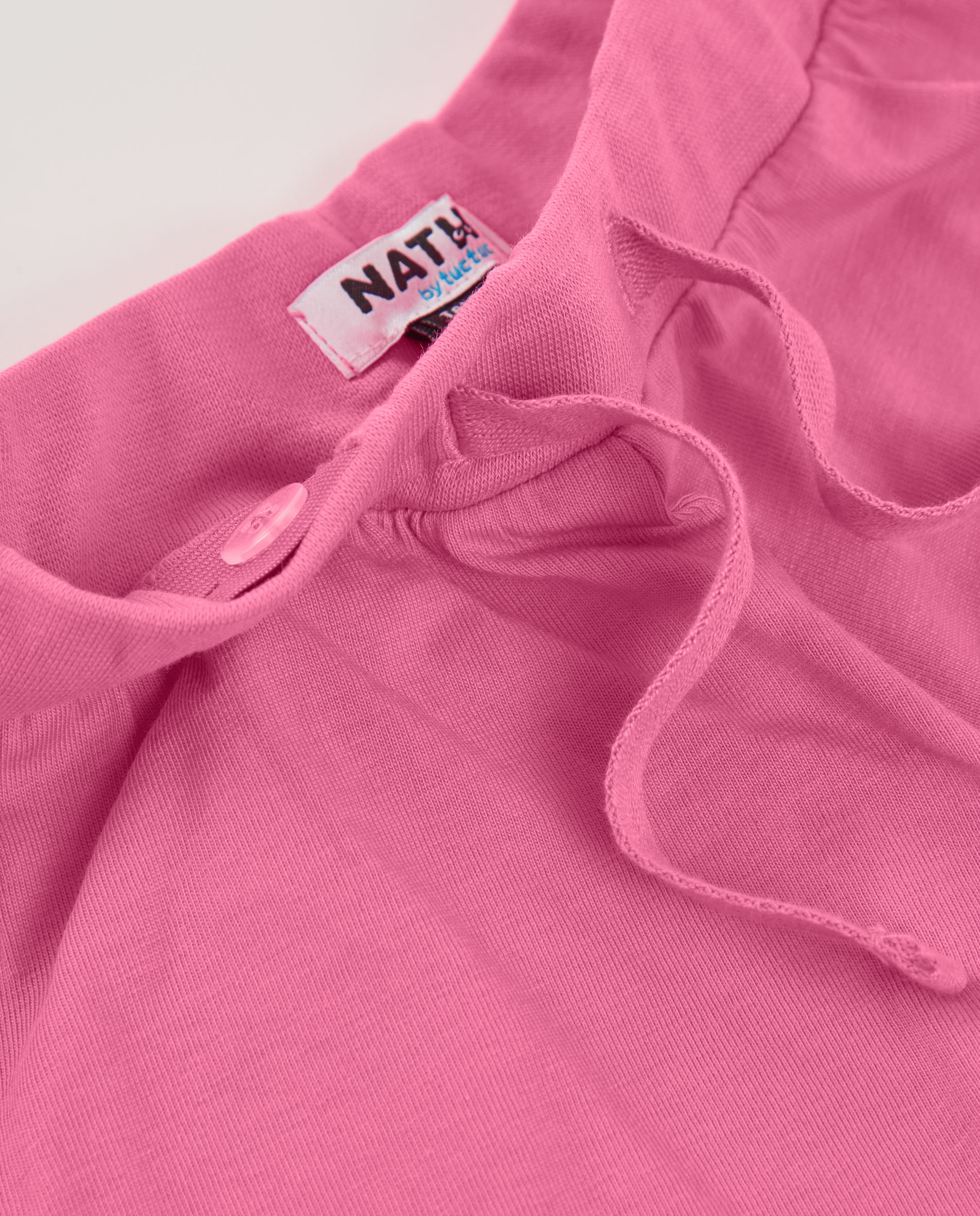 Short Infantil de Malha com Cordão Ajustável Rosa-3