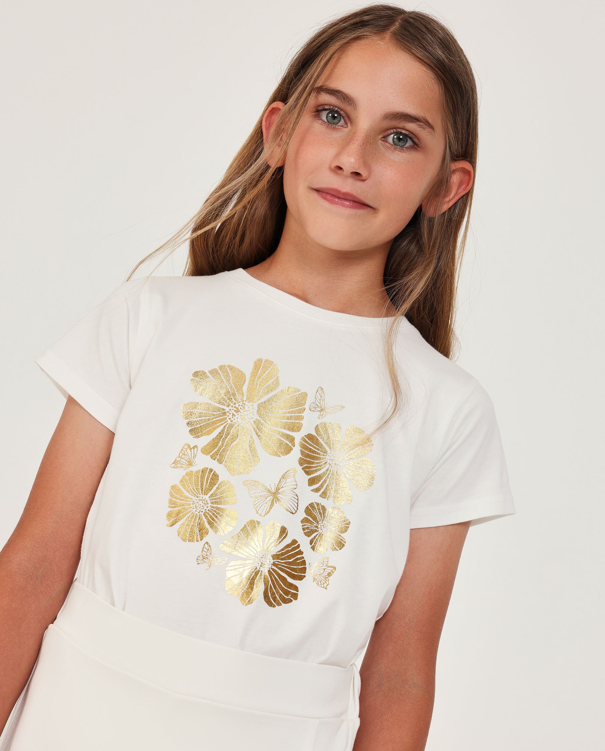 Imagem 0 de T-shirt Infantil de Malha com Estampado Dourado