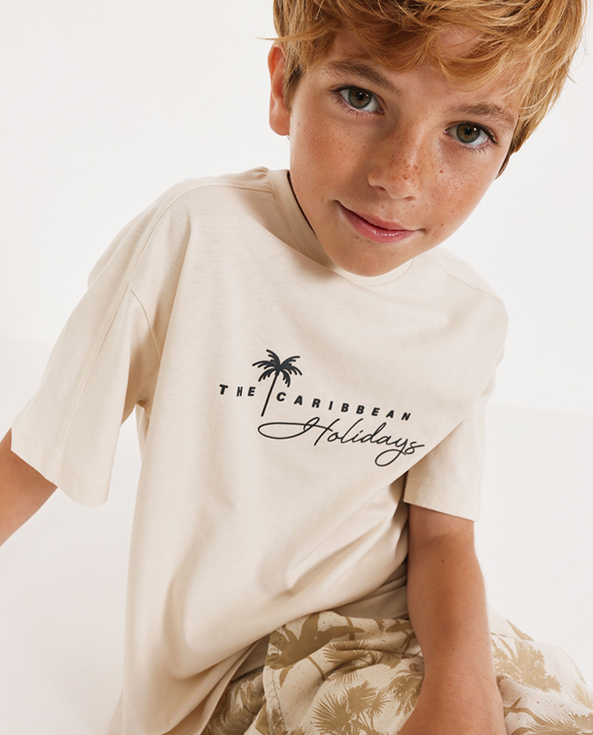 Imagem 0 de T-shirt Infantil de Malha com Estampado Caribenho