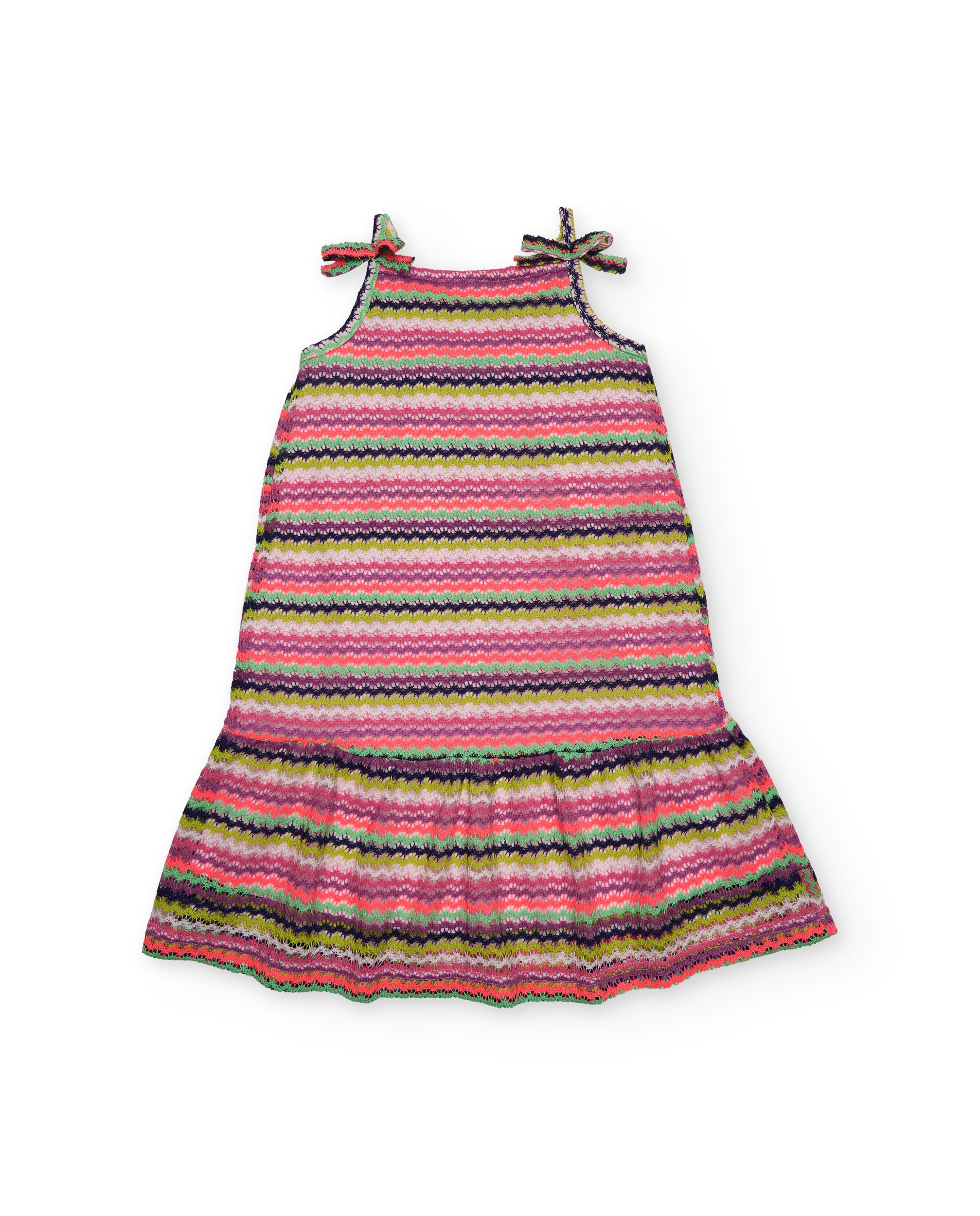Vestido Infantil de Malha e Alças com Laços Tuc tuc Rosa-1