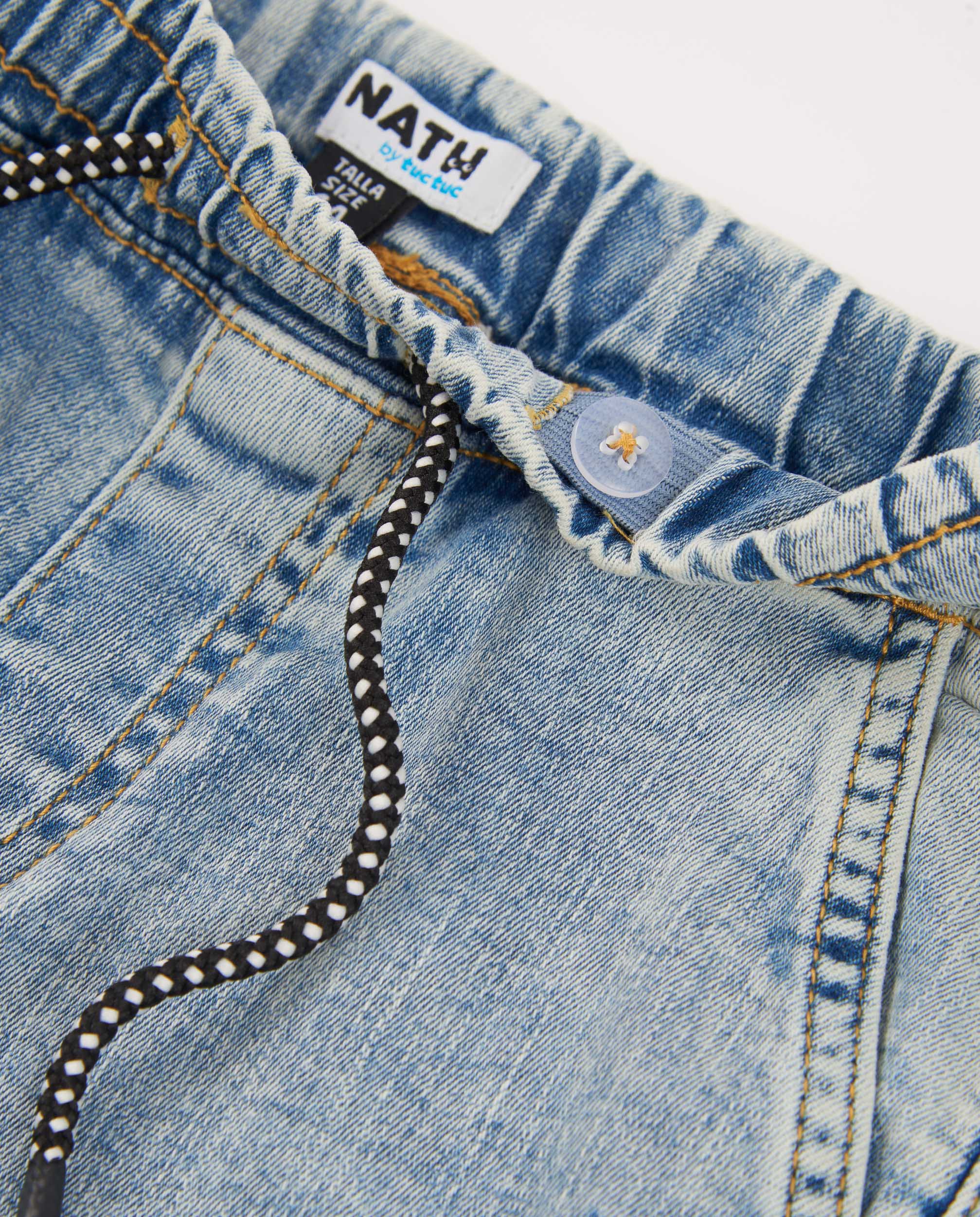 Calças de Plana e Tecido Denim Tuc tuc Azul denim-3
