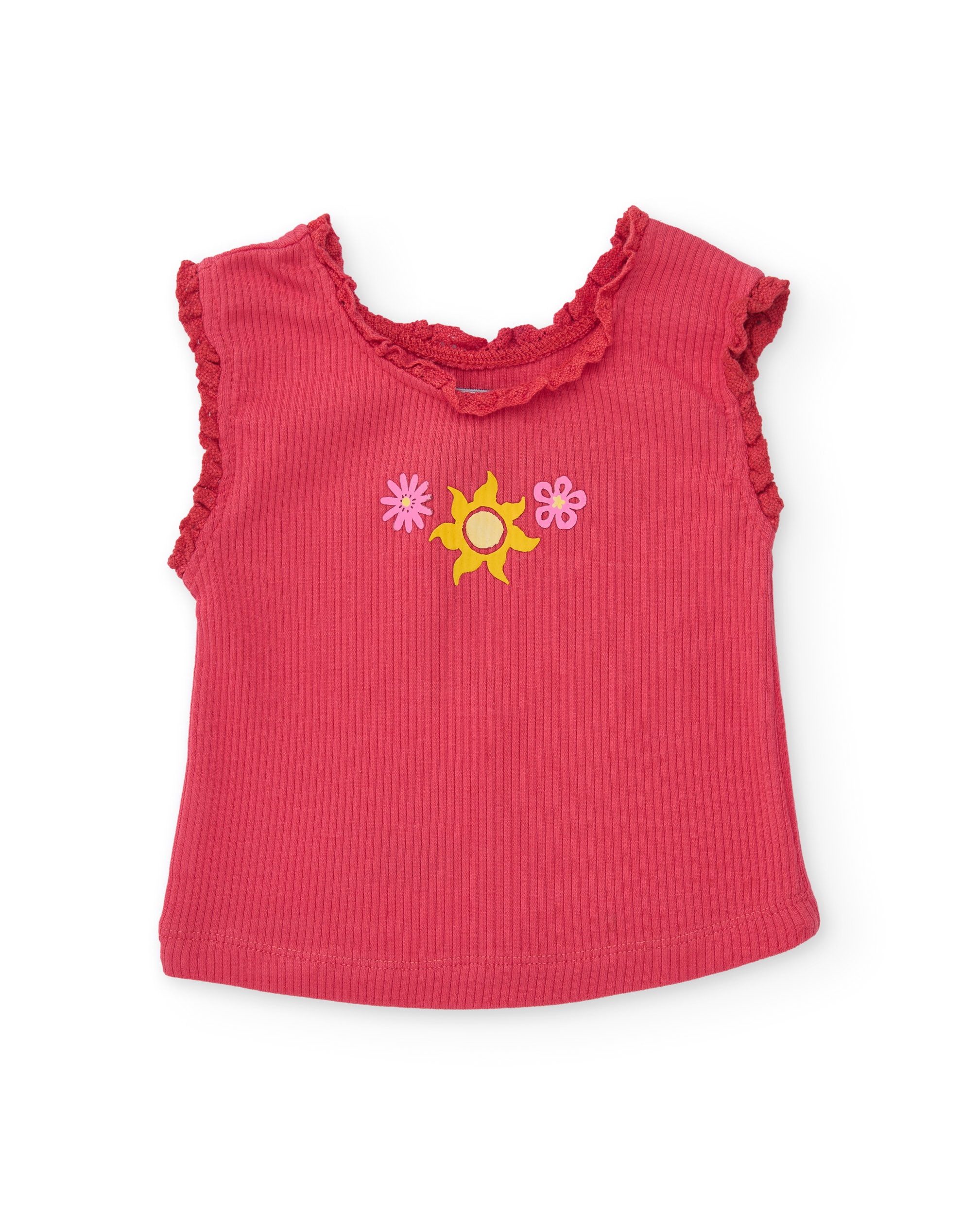 T-shirt Infantil de Malha com Folhos na Gola Tuc tuc Vermelho-1