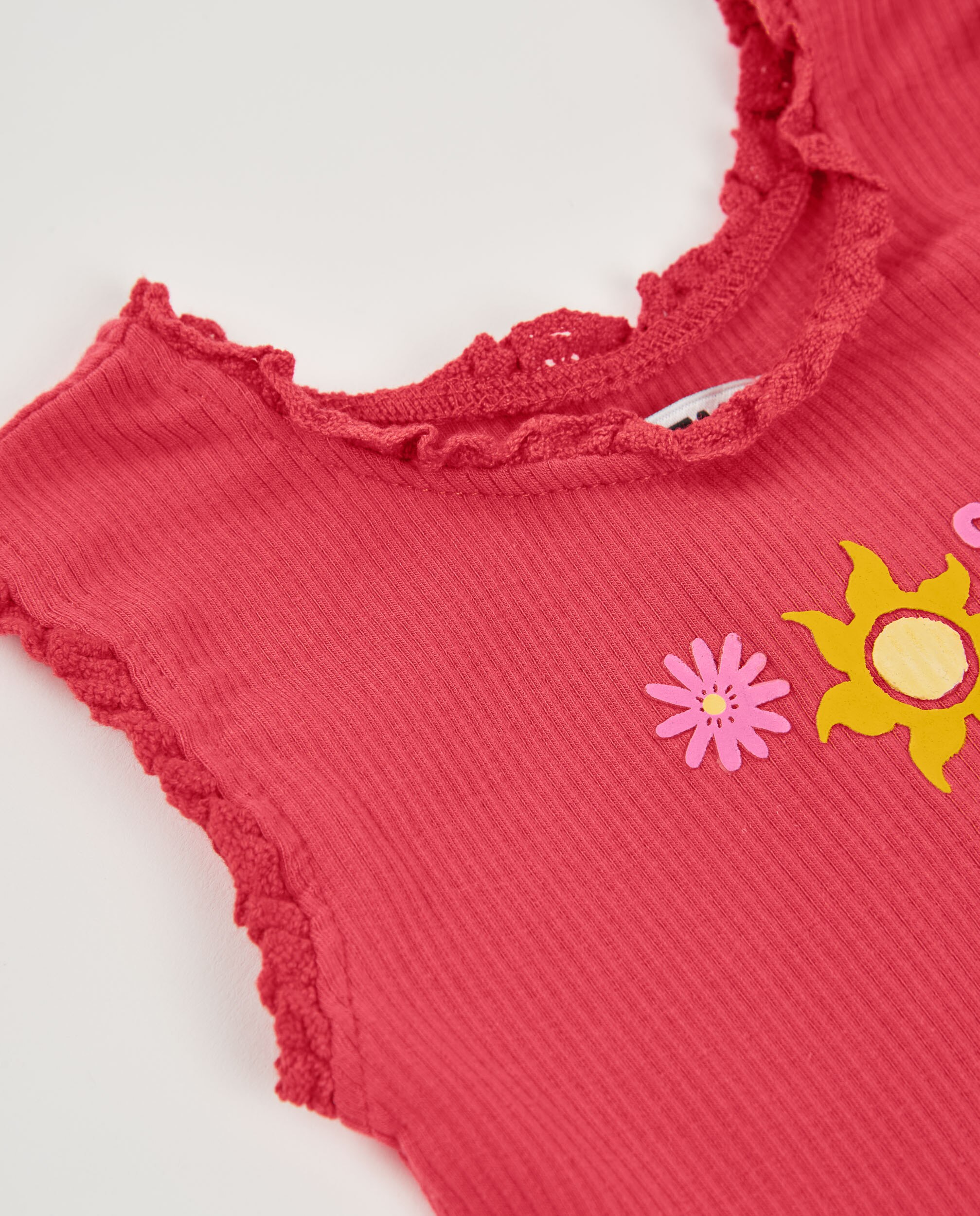 T-shirt Infantil de Malha com Folhos na Gola Tuc tuc Vermelho-3