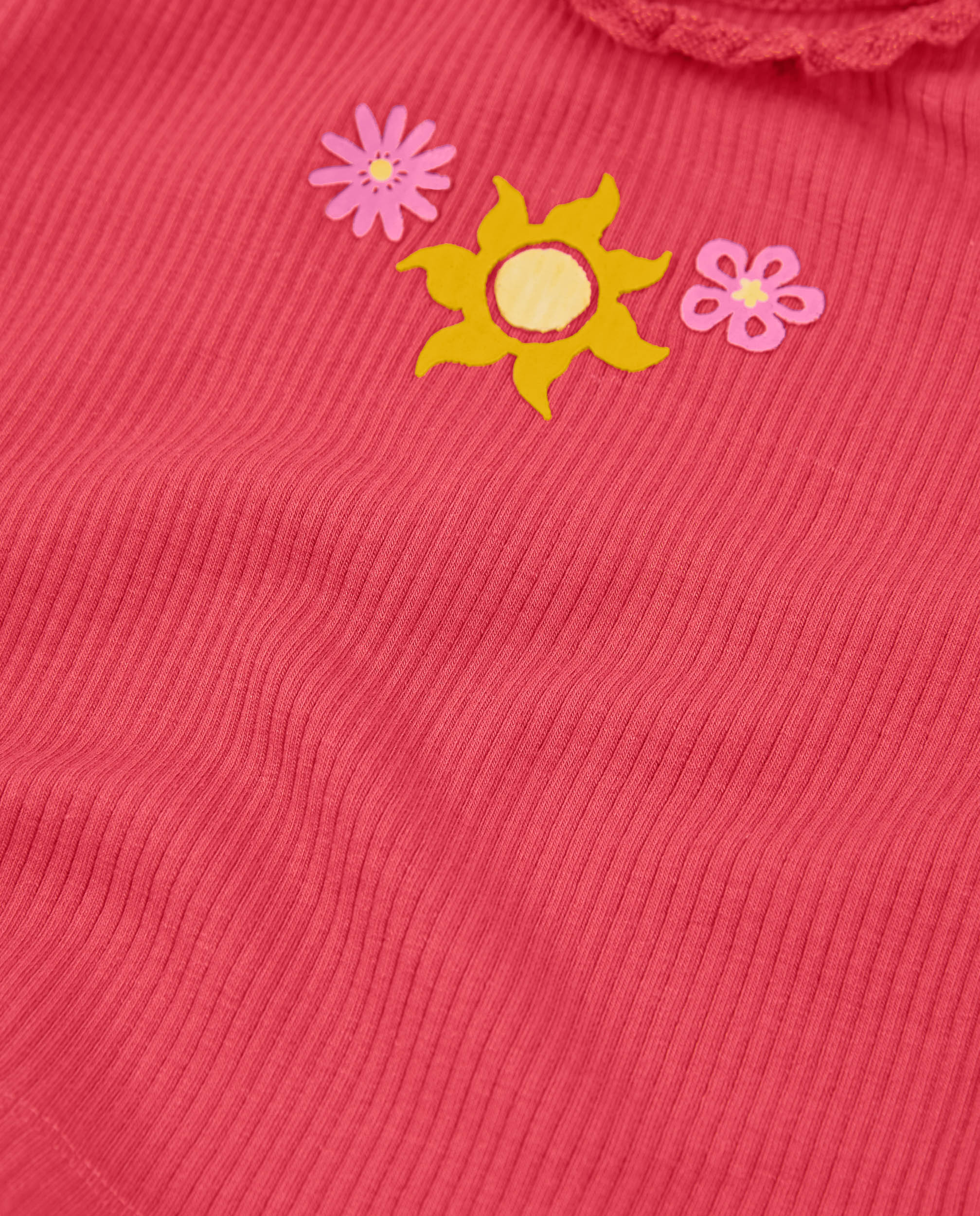 T-shirt Infantil de Malha com Folhos na Gola Tuc tuc Vermelho-4