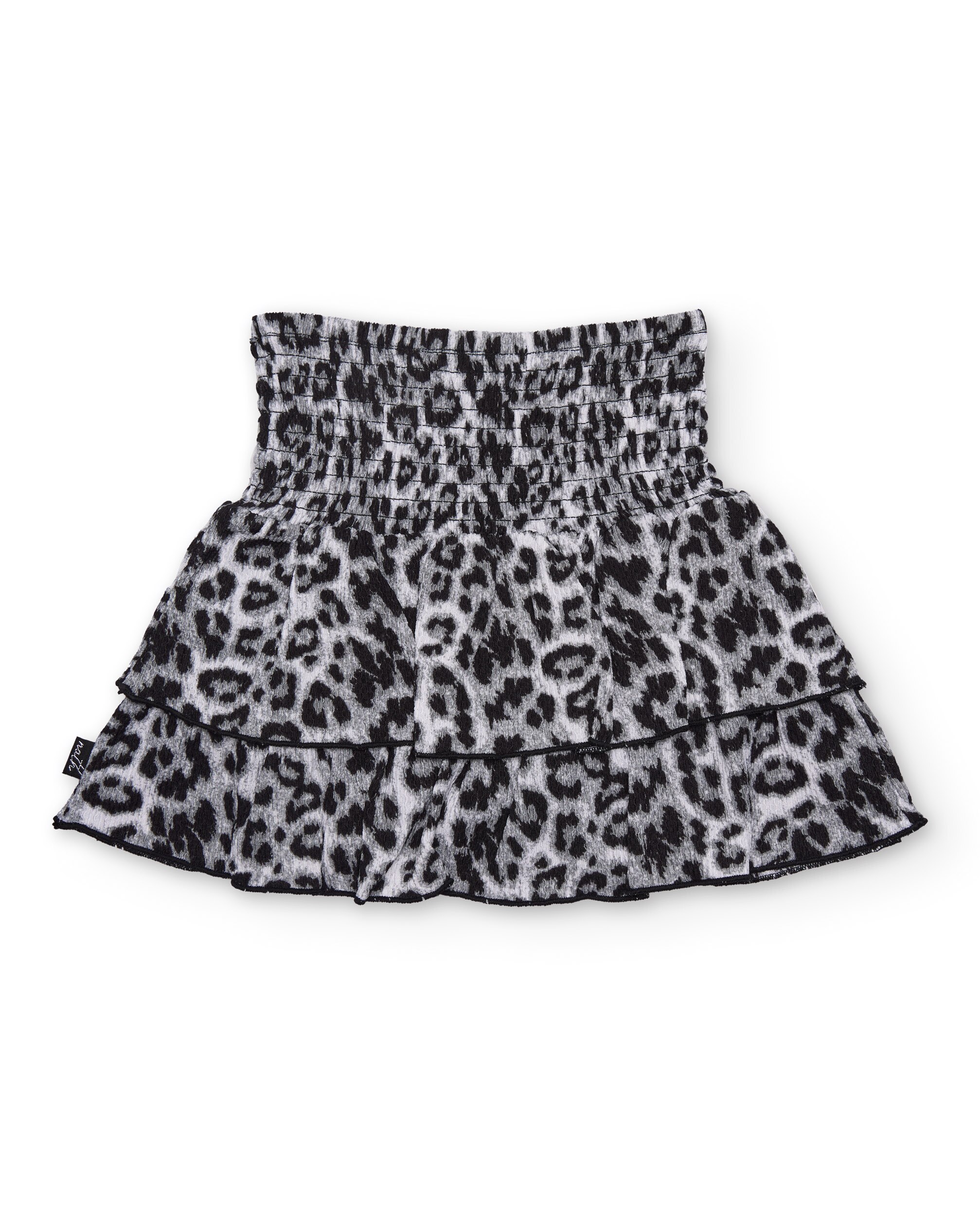Saia Infantil de Plana com Cintura Larga Franzida Preto-2