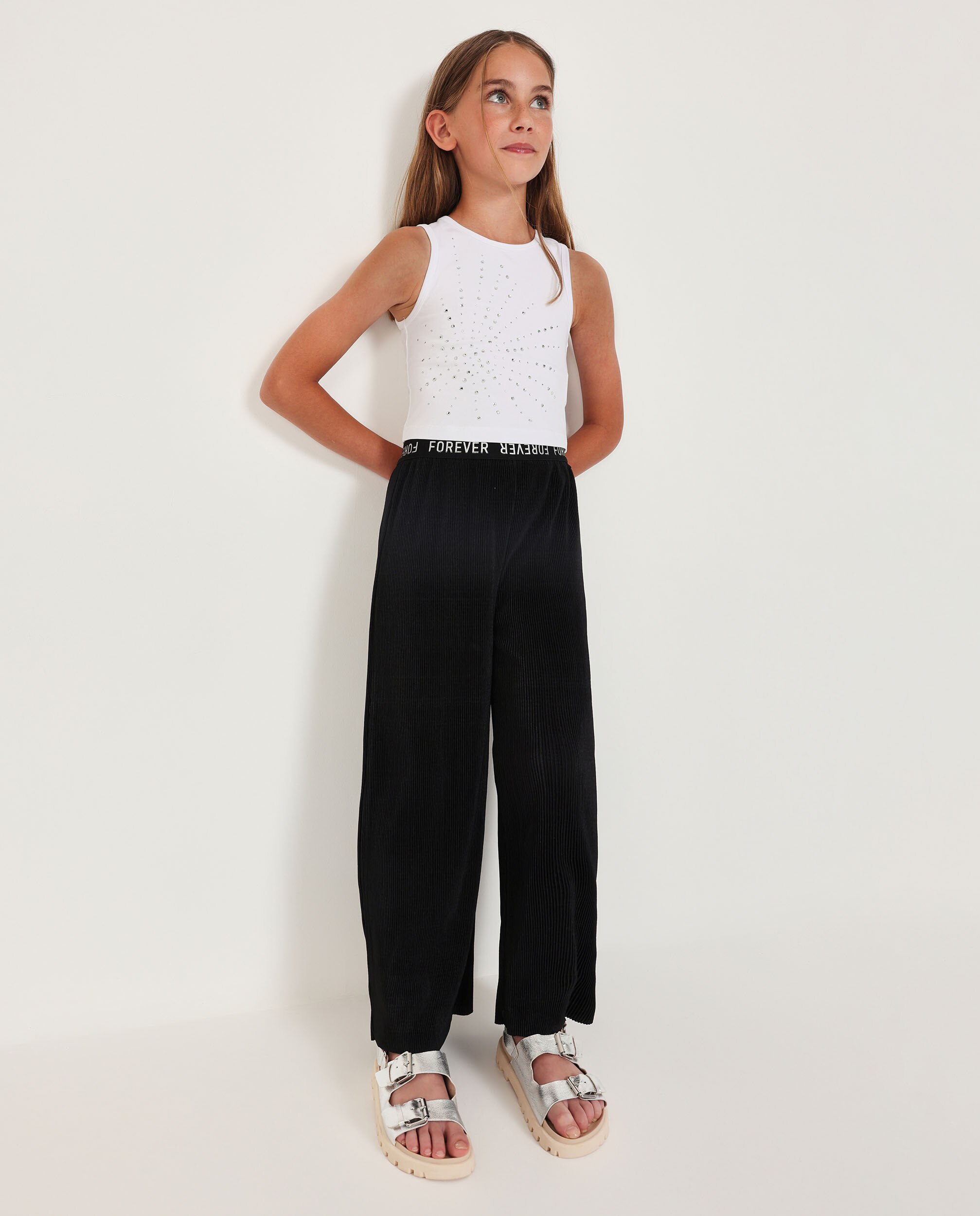 Imagem 0 de Calças Infantil de Malha com Tecido Canelado