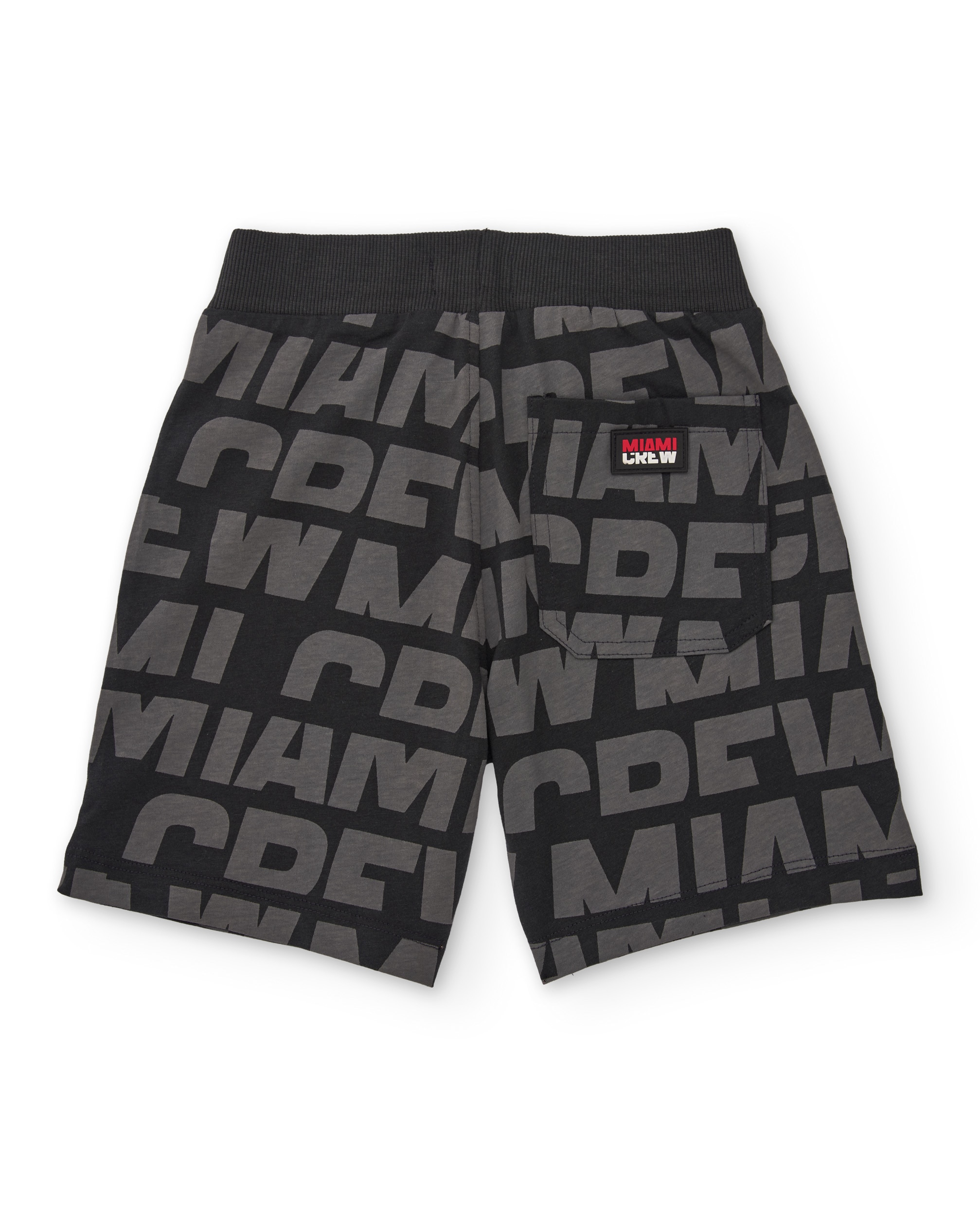 Bermudas Infantil de Malha com Estampado de Letras Preto-2