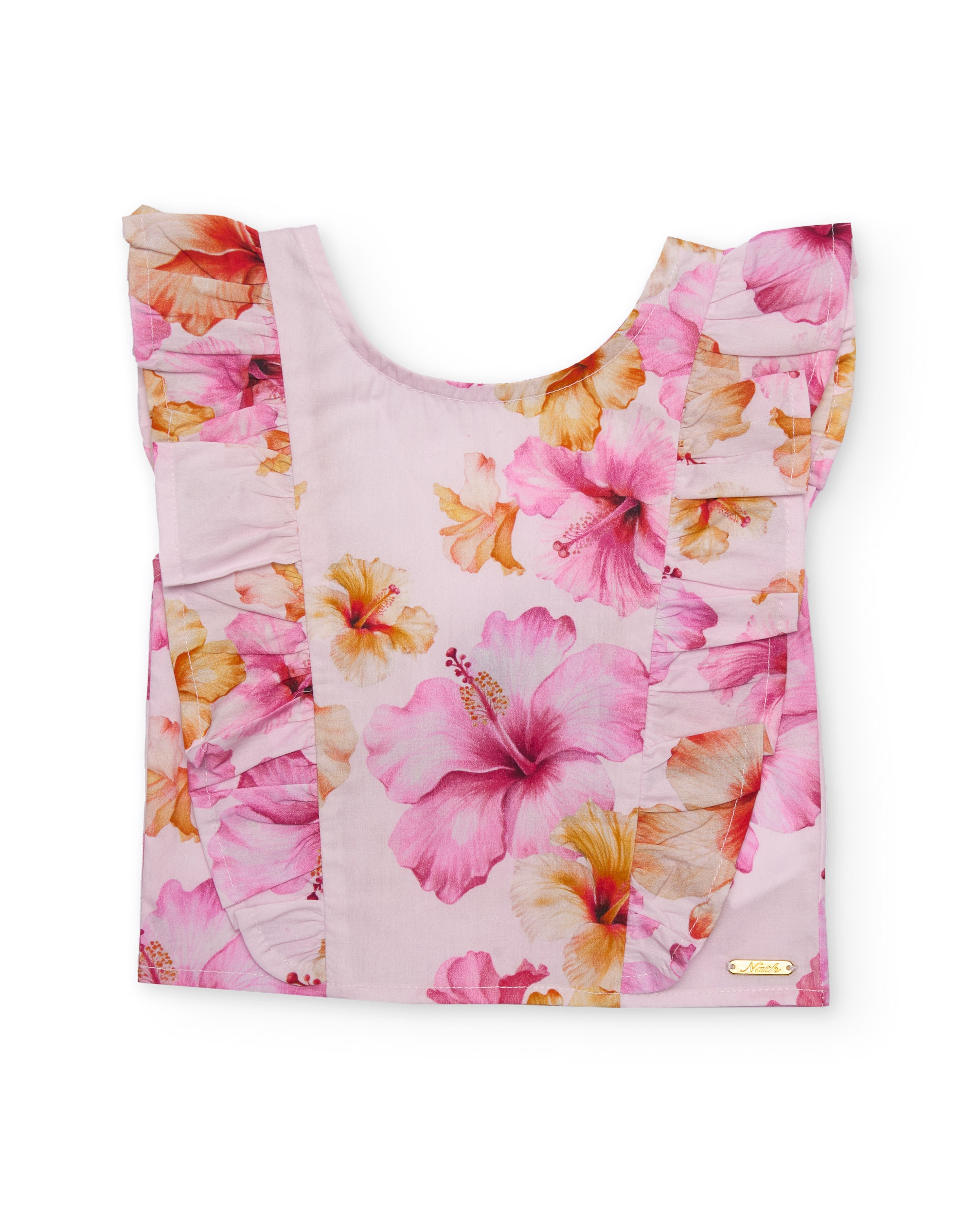Blusa Infantil de Plana com Folhos Laterais Tuc tuc Rosa-2