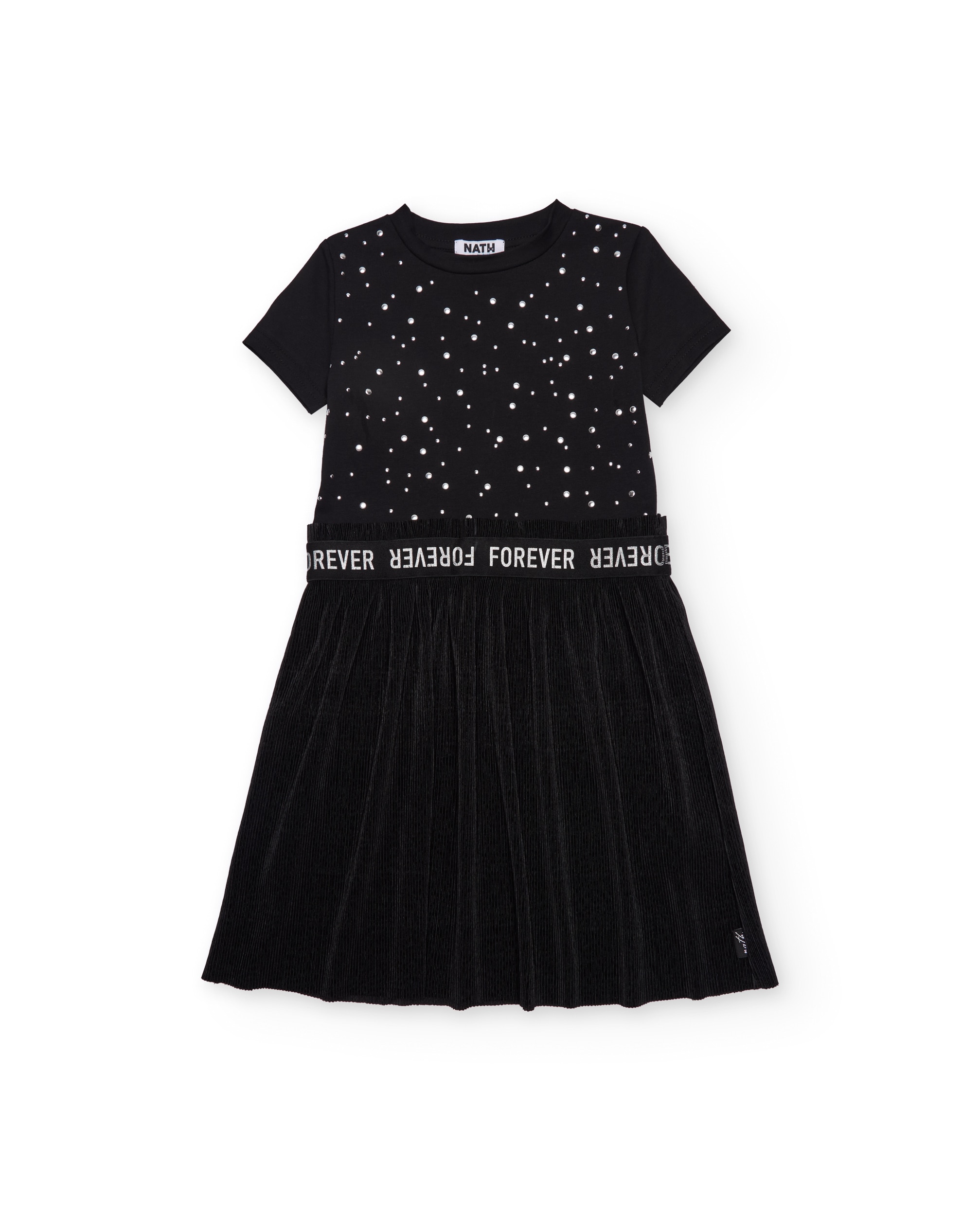 Vestido Infantil de Malha com Apliques Brilhantes Tuc tuc Preto-3