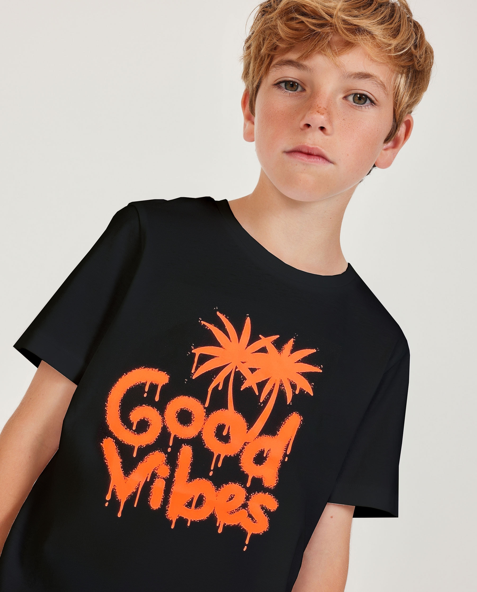 Imagem 0 de T-shirt Infantil de Malha com Efeito Pintura