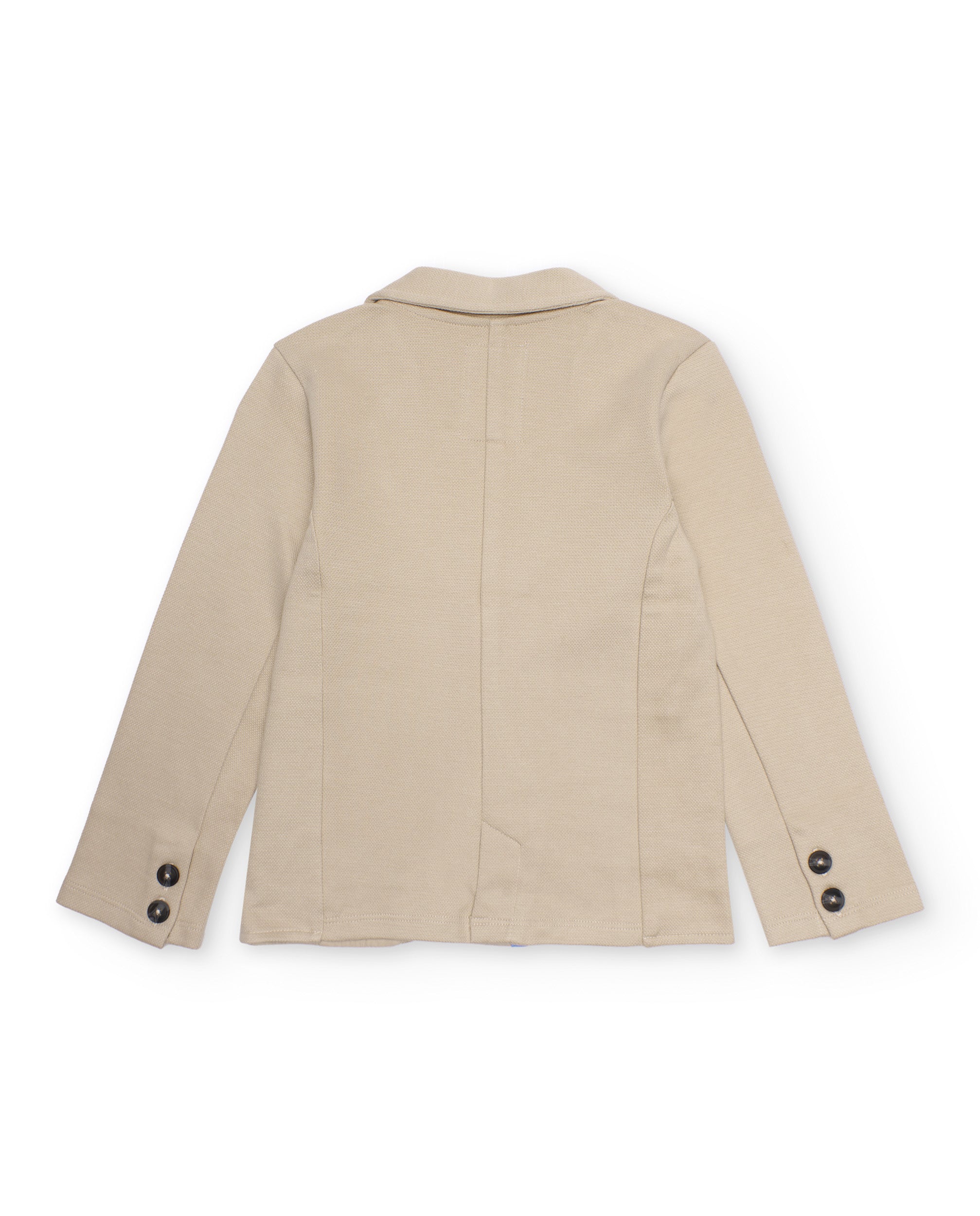 Blazer Infantil de Malha com Lapelas Clássicas Bege-4