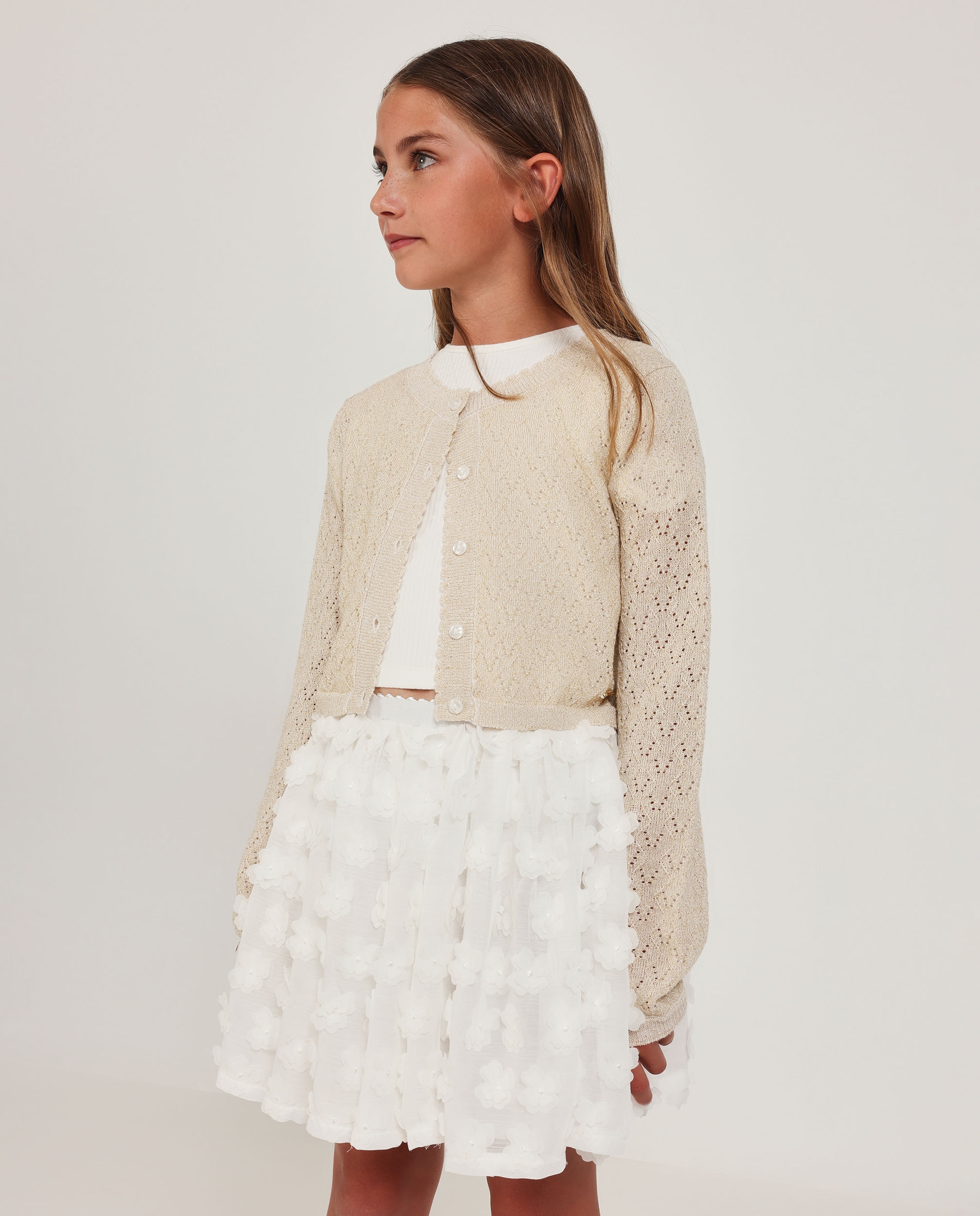 Imagem 0 de Casaco Infantil de Malha e Tecido Perfurado