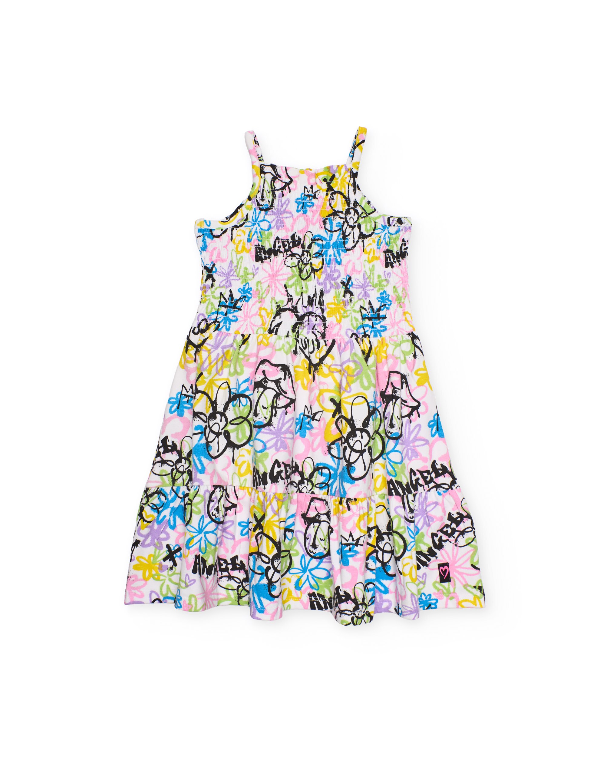 Imagem 0 de Vestido Infantil de Malha e Estilo Grafiti