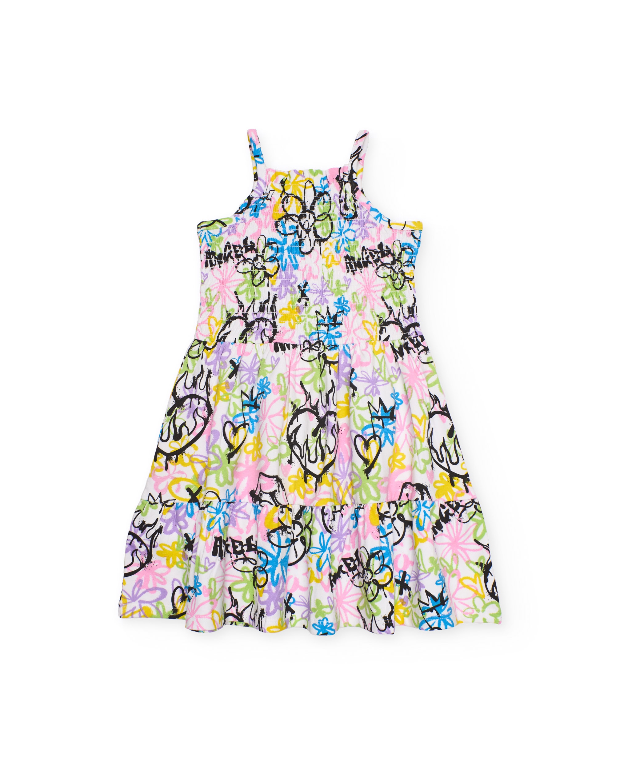 Vestido Infantil de Malha e Estilo Grafiti Tuc tuc Branco-2