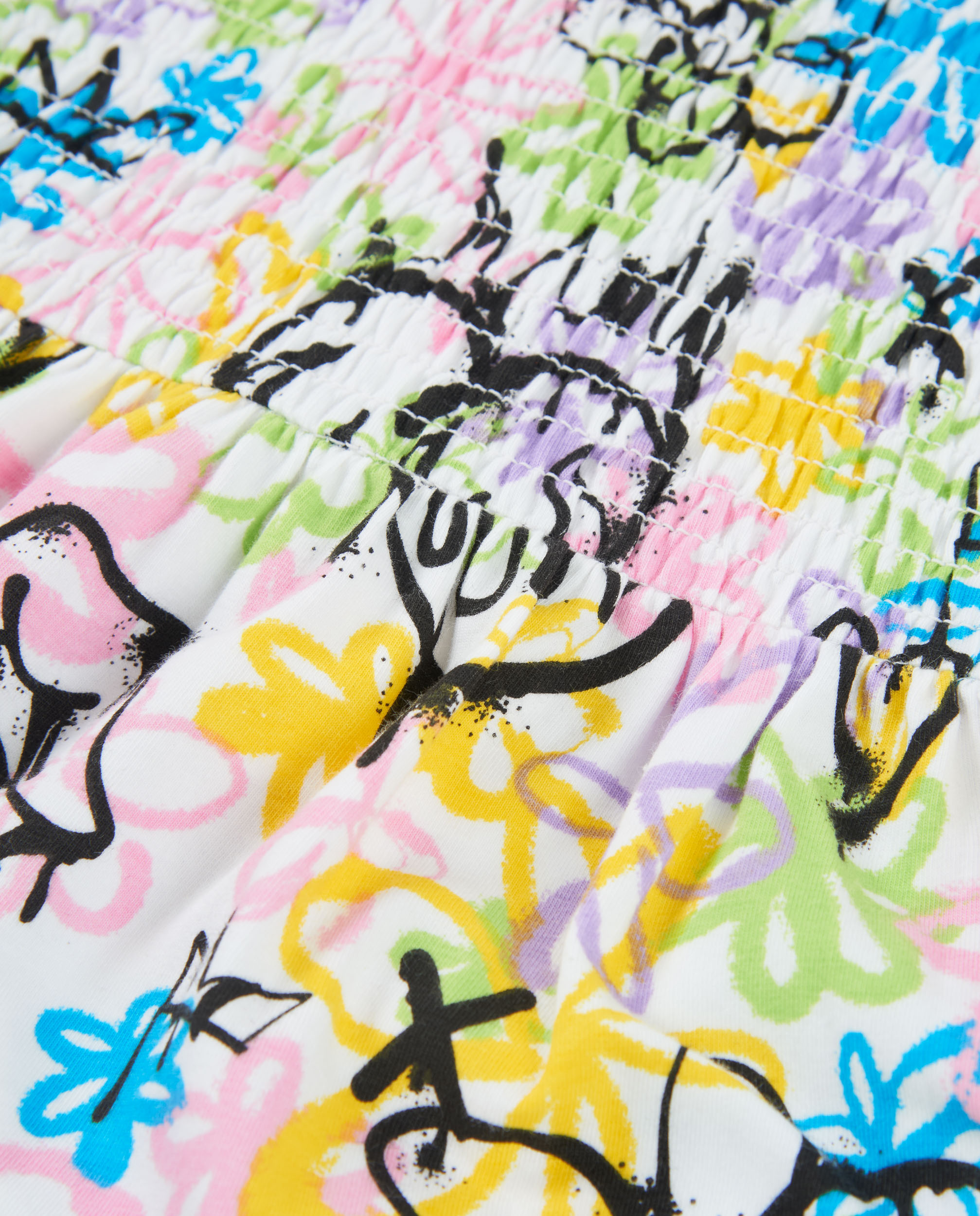Vestido Infantil de Malha e Estilo Grafiti Tuc tuc Branco-3
