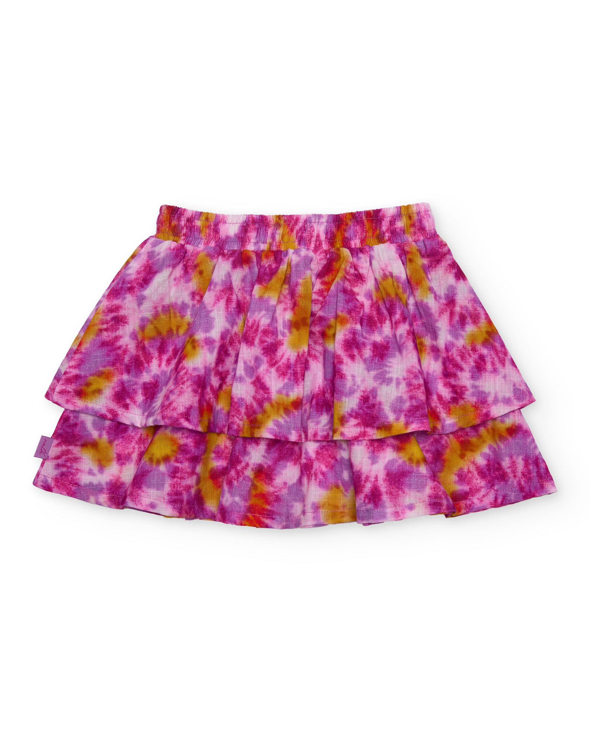 Saia Infantil de Plana com Estampado Tie-dye Fúcsia-2
