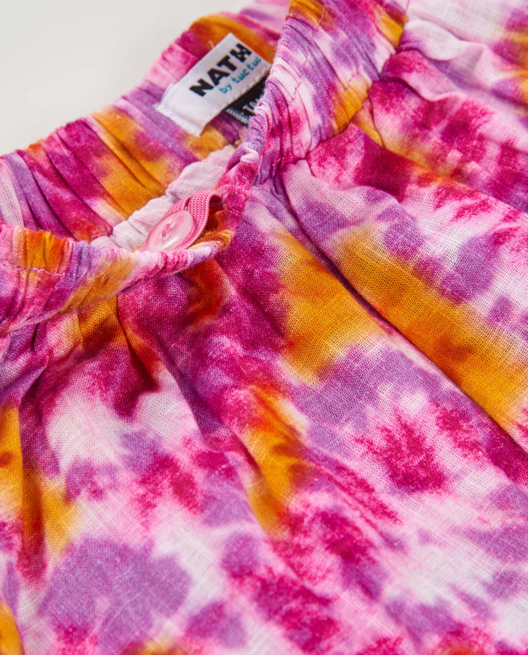 Saia Infantil de Plana com Estampado Tie-dye Fúcsia-3