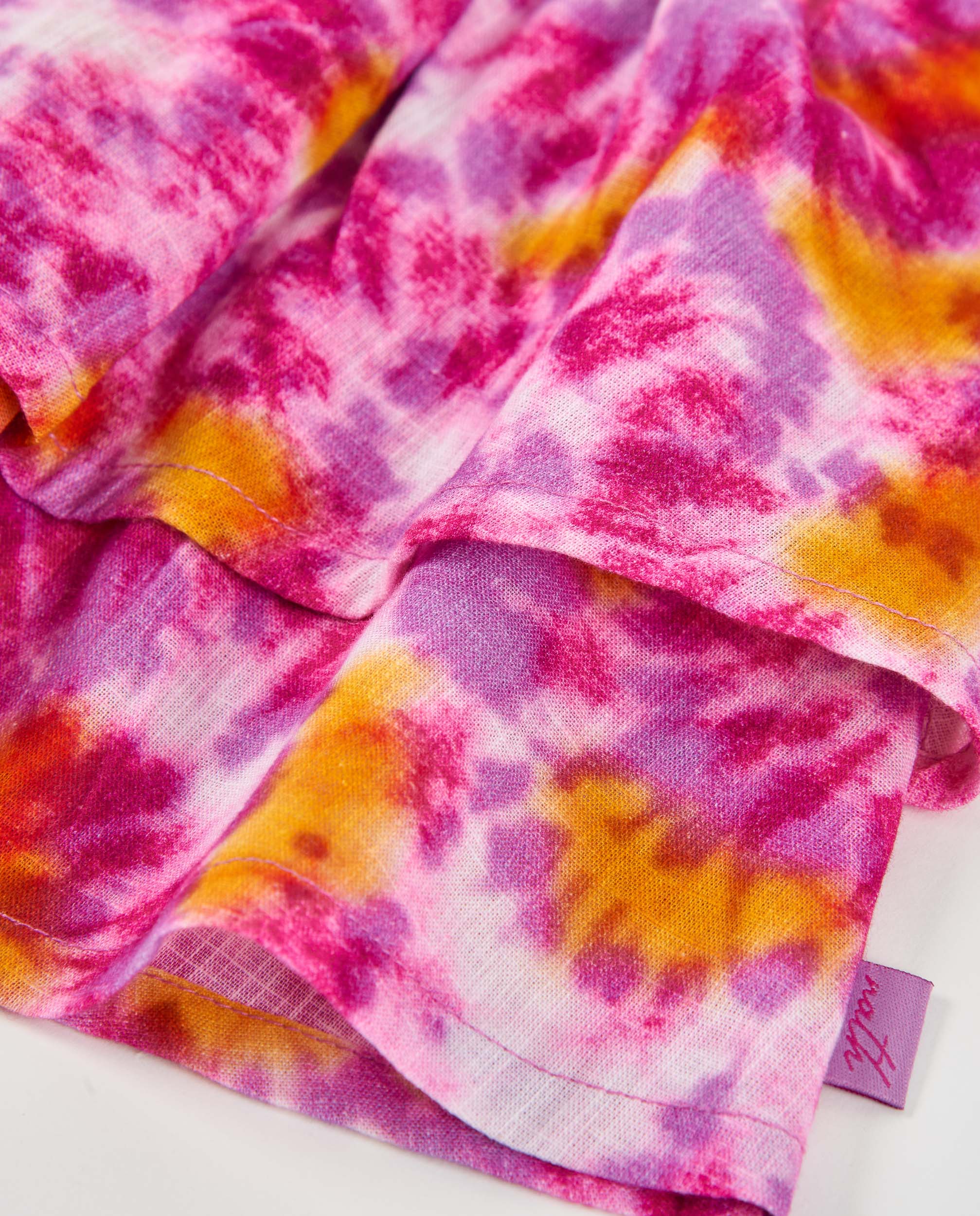 Saia Infantil de Plana com Estampado Tie-dye Fúcsia-4