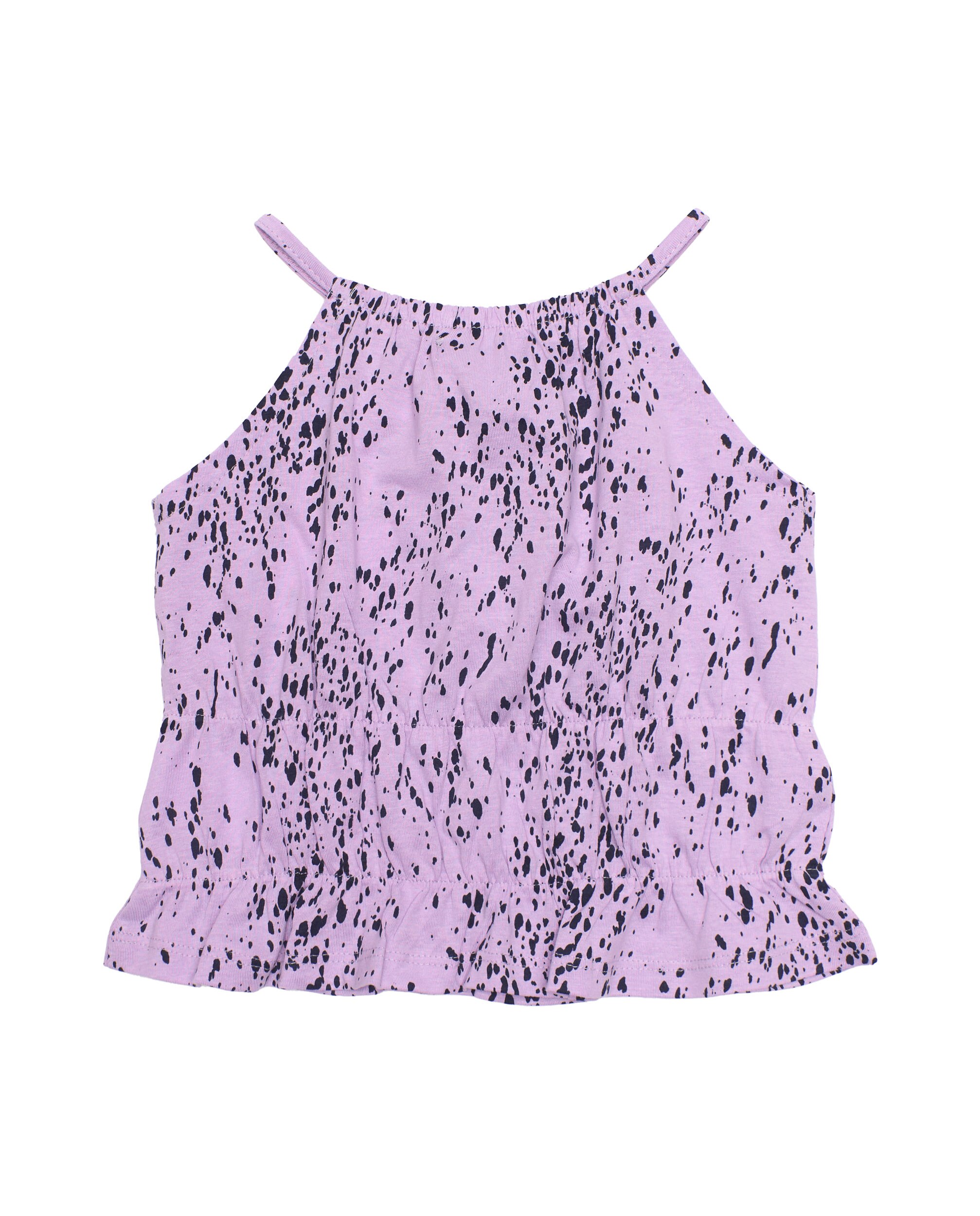 T-shirt Infantil de Malha com Estampado de Bolinhas Tuc tuc Lilás-2