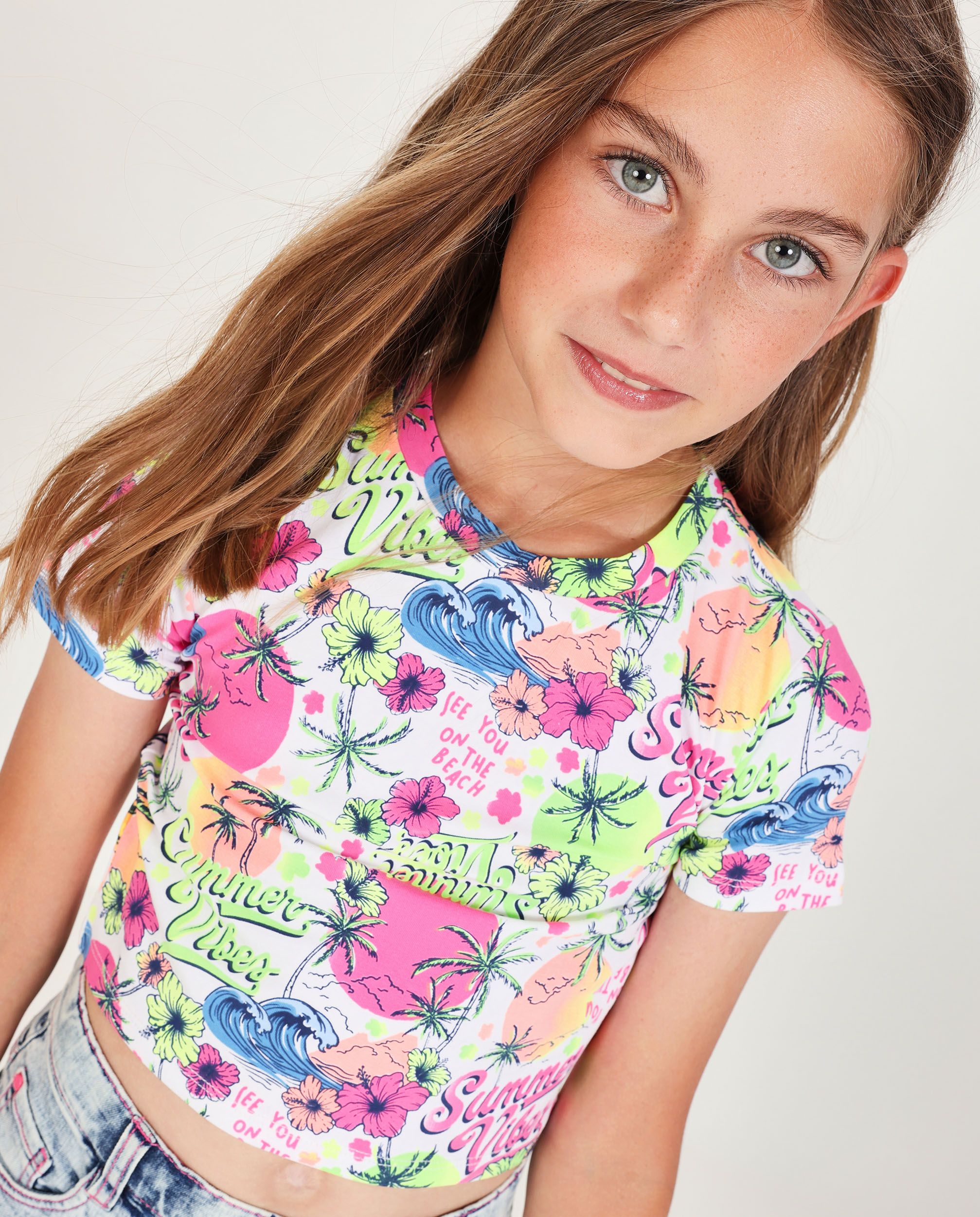 Imagem 0 de T-shirt Infantil de Malha com Estampado Veraniego