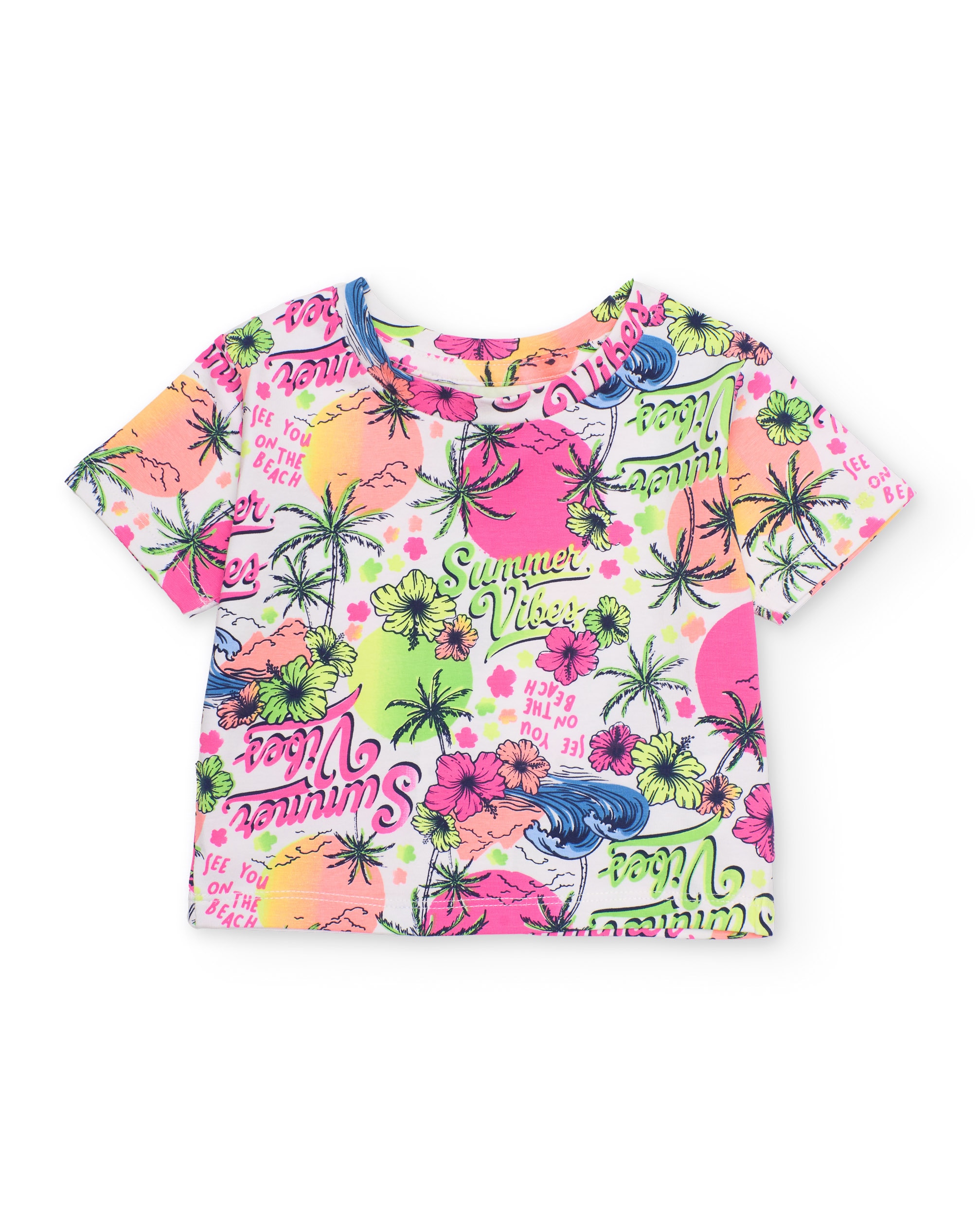 T-shirt Infantil de Malha com Estampado Veraniego Tuc tuc Rosa-2