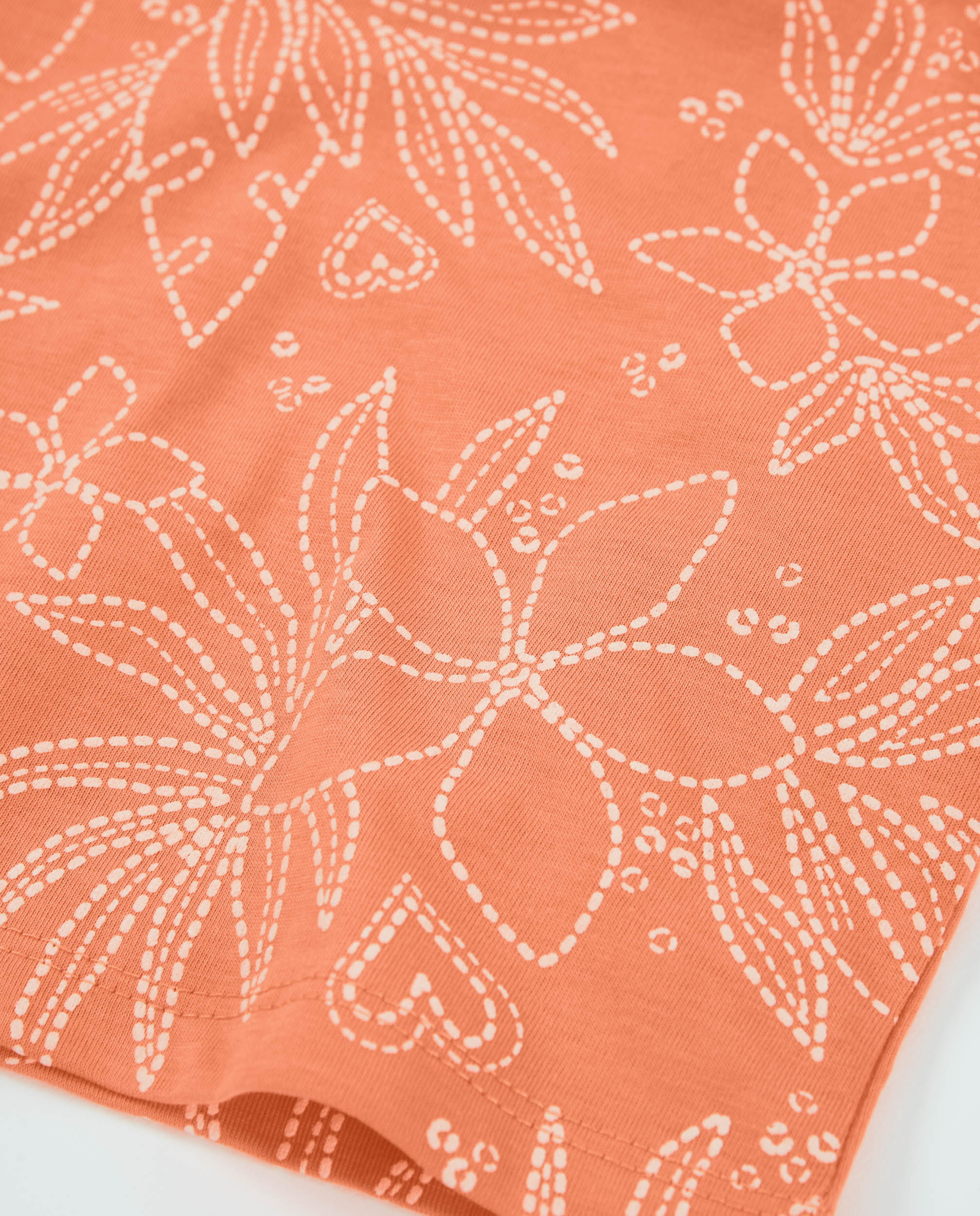 T-shirt Infantil de Malha com Decote Quadrado Laranja-4