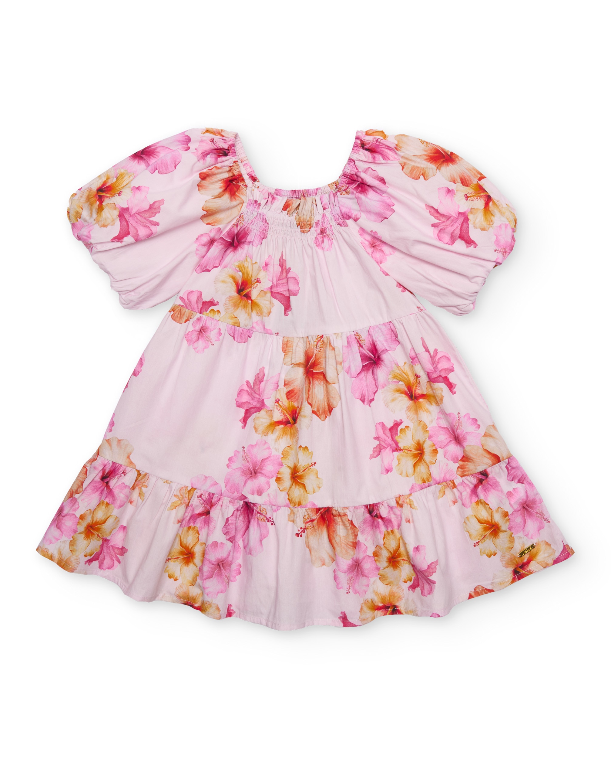 Vestido Infantil de Plana com Estilo Romântico Rosa-1