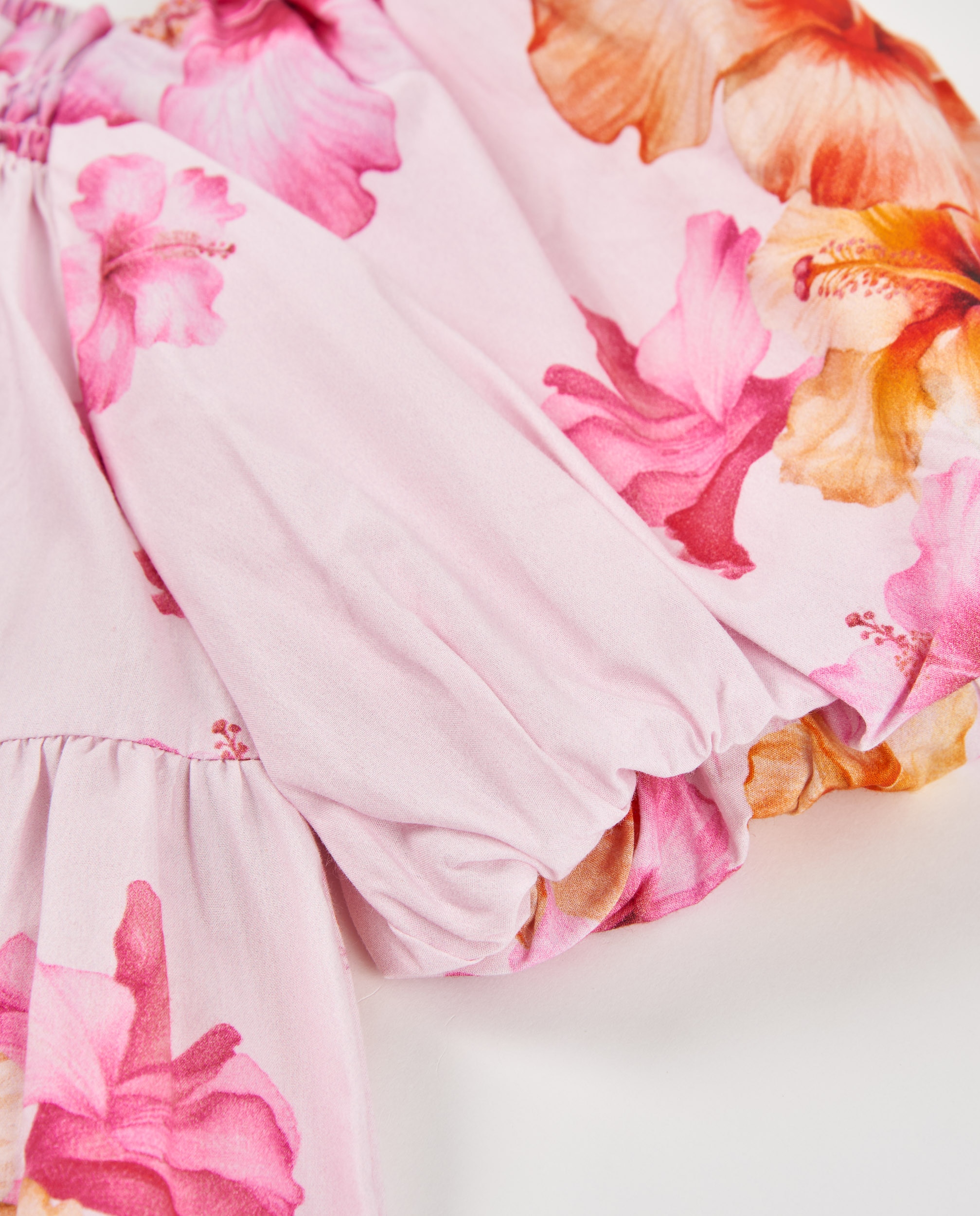 Vestido Infantil de Plana com Estilo Romântico Rosa-4