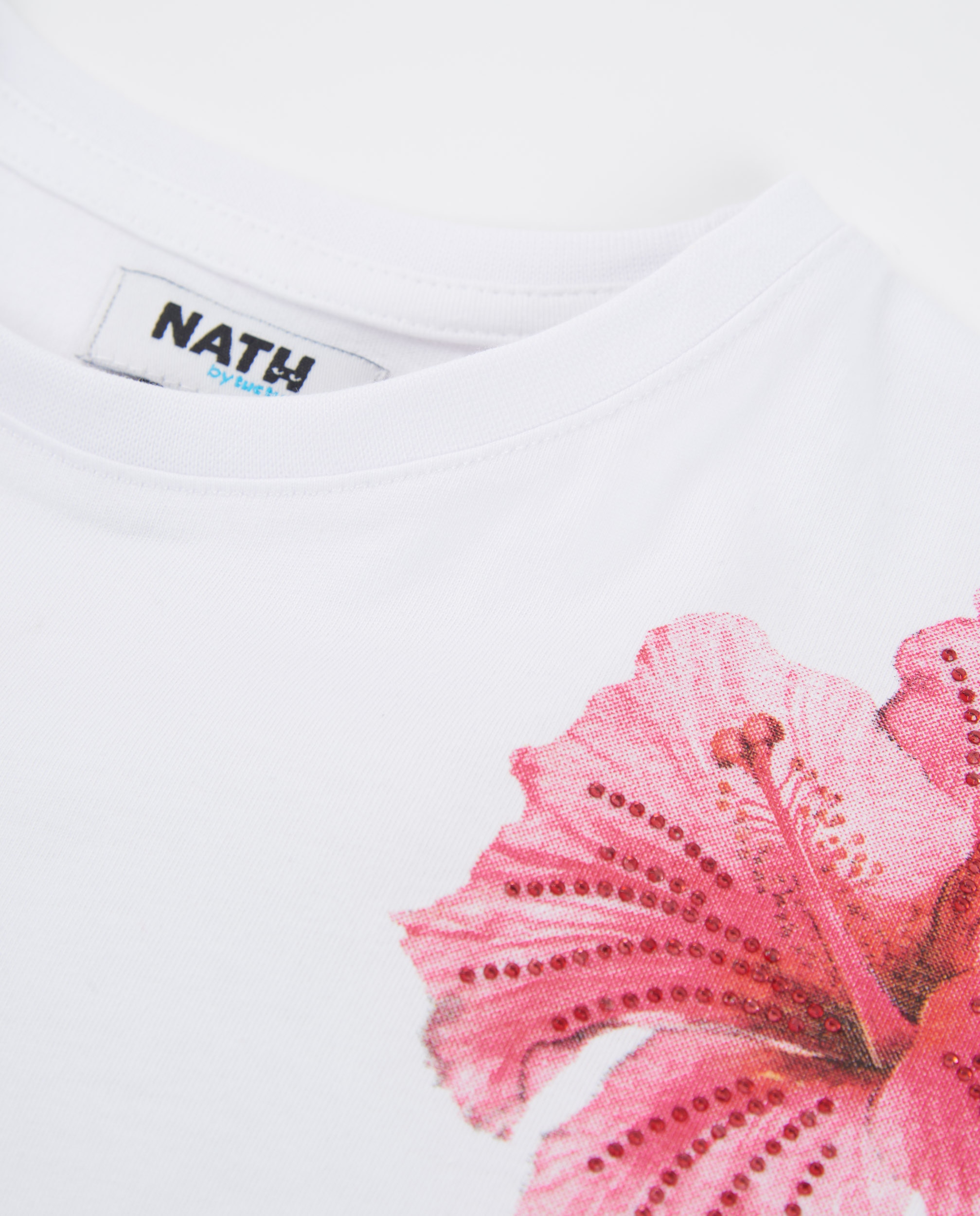 T-shirt Infantil de Malha com Flores Decorativas Tuc tuc Branco-5