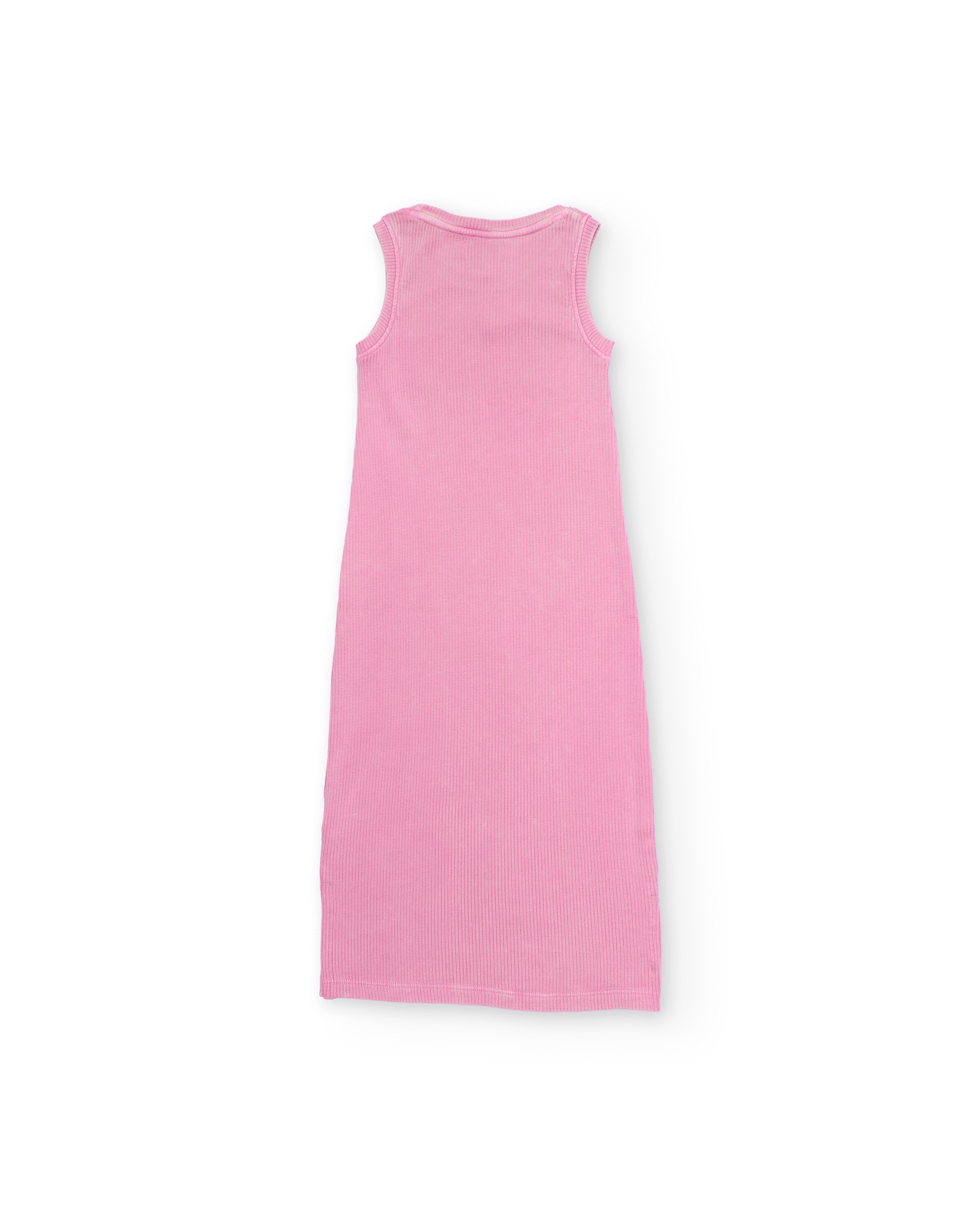 Vestido Infantil de Malha e Tecido Canelado Elástico Tuc tuc Rosa-3