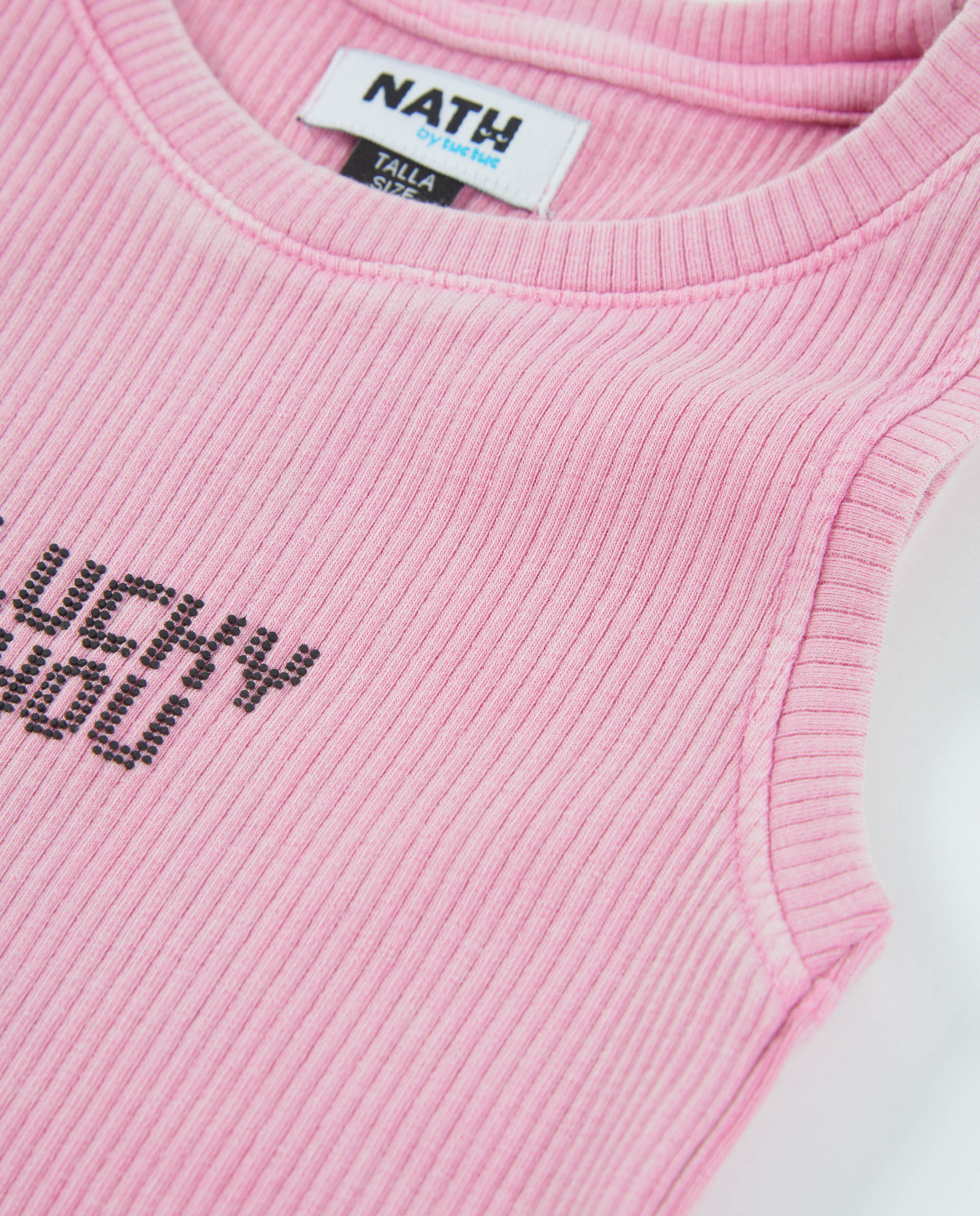 Vestido Infantil de Malha e Tecido Canelado Elástico Tuc tuc Rosa-4