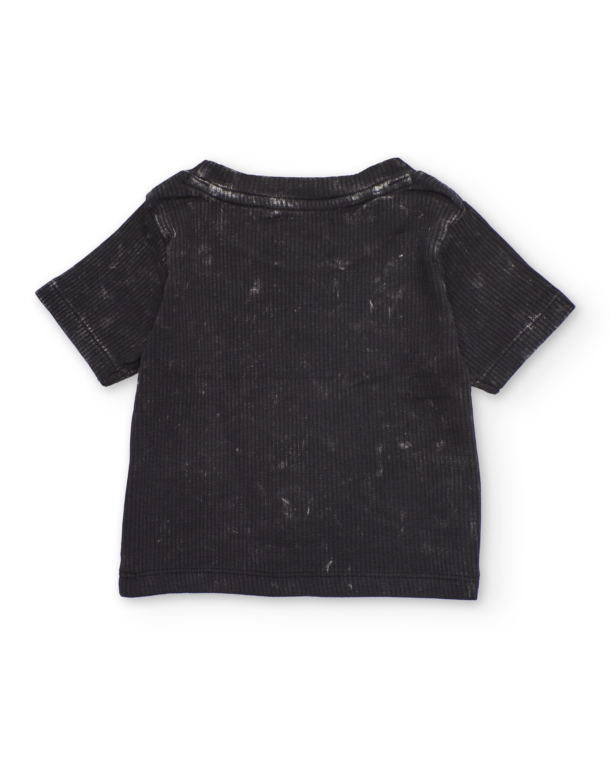 T-shirt Infantil de Malha com Efeito Lavado Cinzento-escuro-2