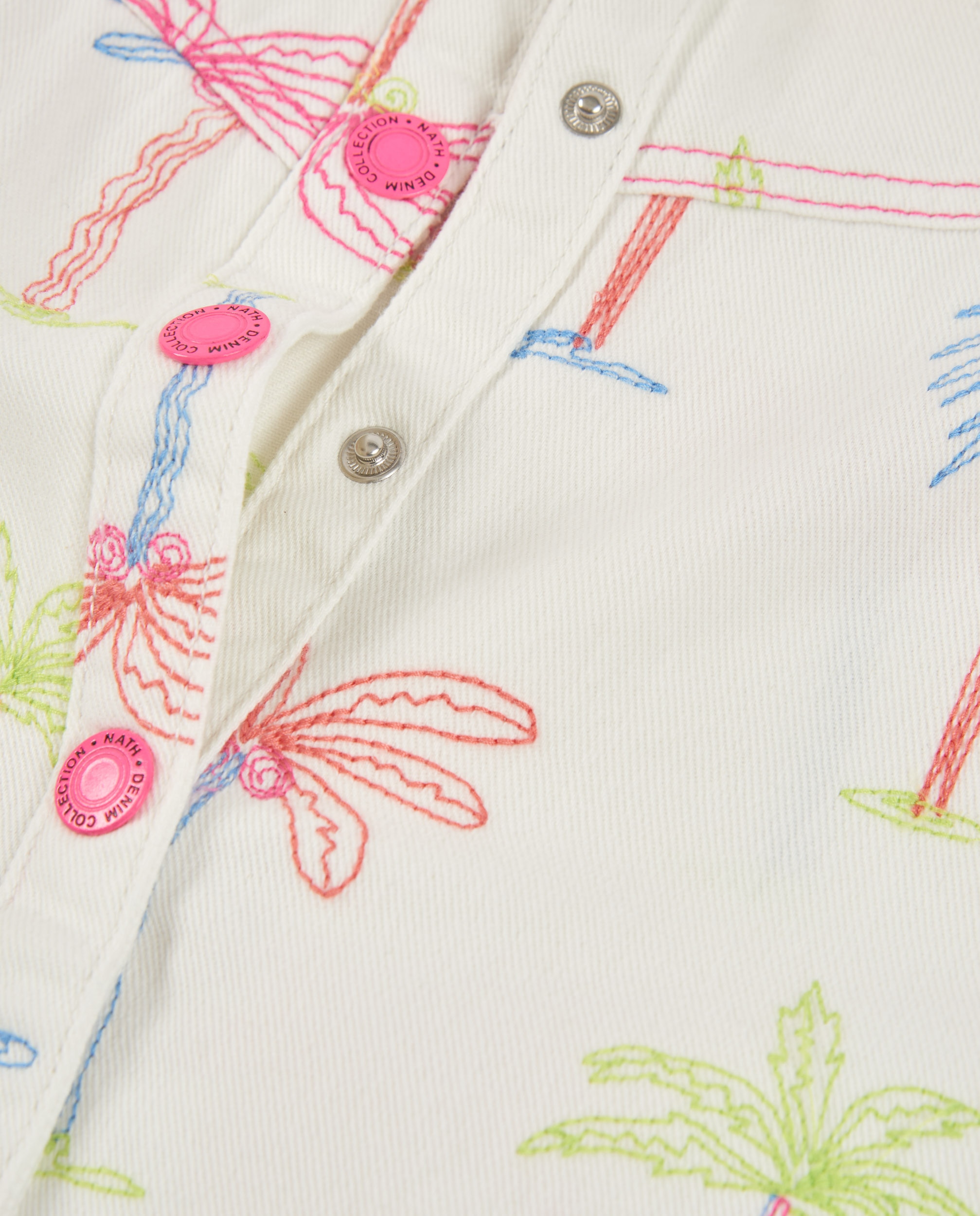 Vestido Infantil de Plana e Estampado de Palmeiras Branco-4