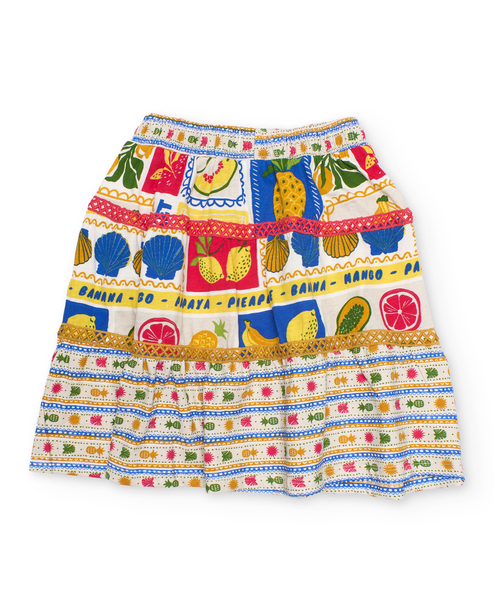 Saia Infantil de Malha com Tiras Decorativas Tuc tuc Bege-3