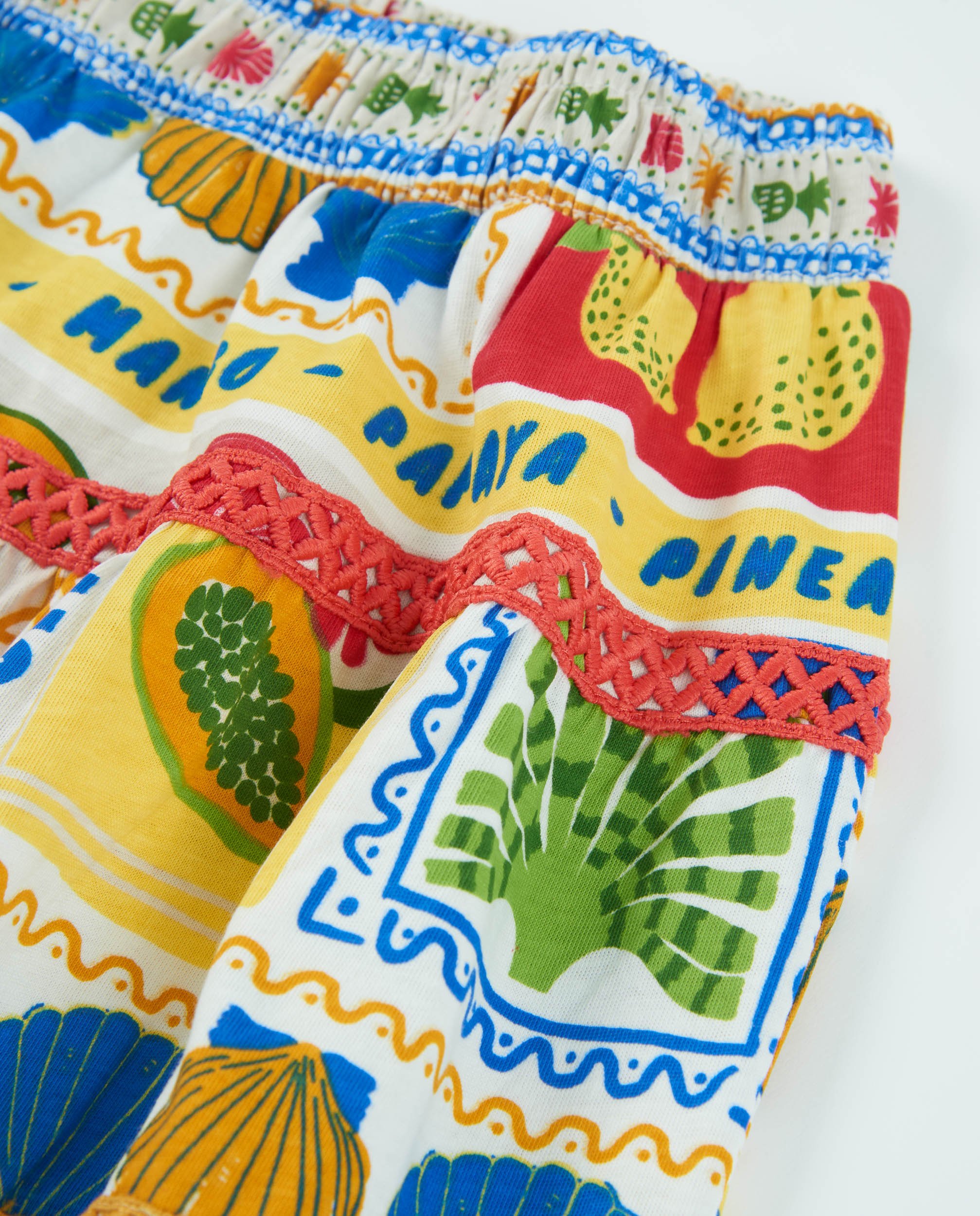 Saia Infantil de Malha com Tiras Decorativas Tuc tuc Bege-4