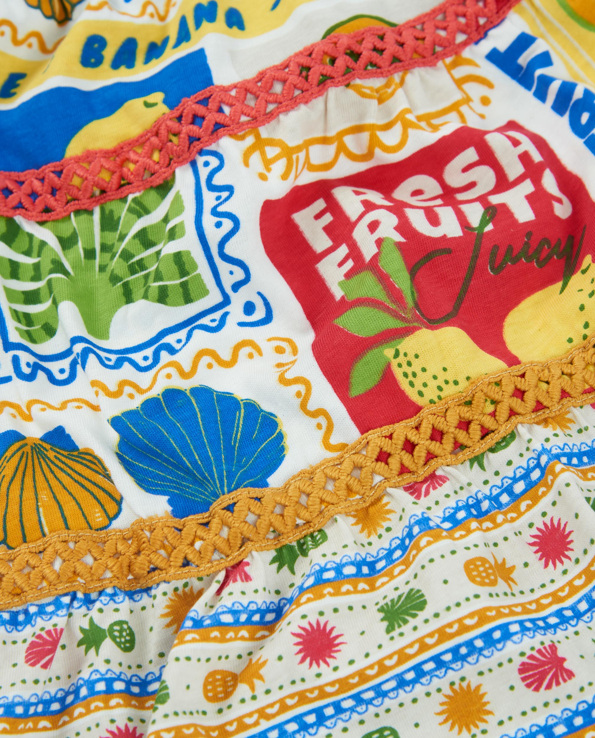 Saia Infantil de Malha com Tiras Decorativas Tuc tuc Bege-5