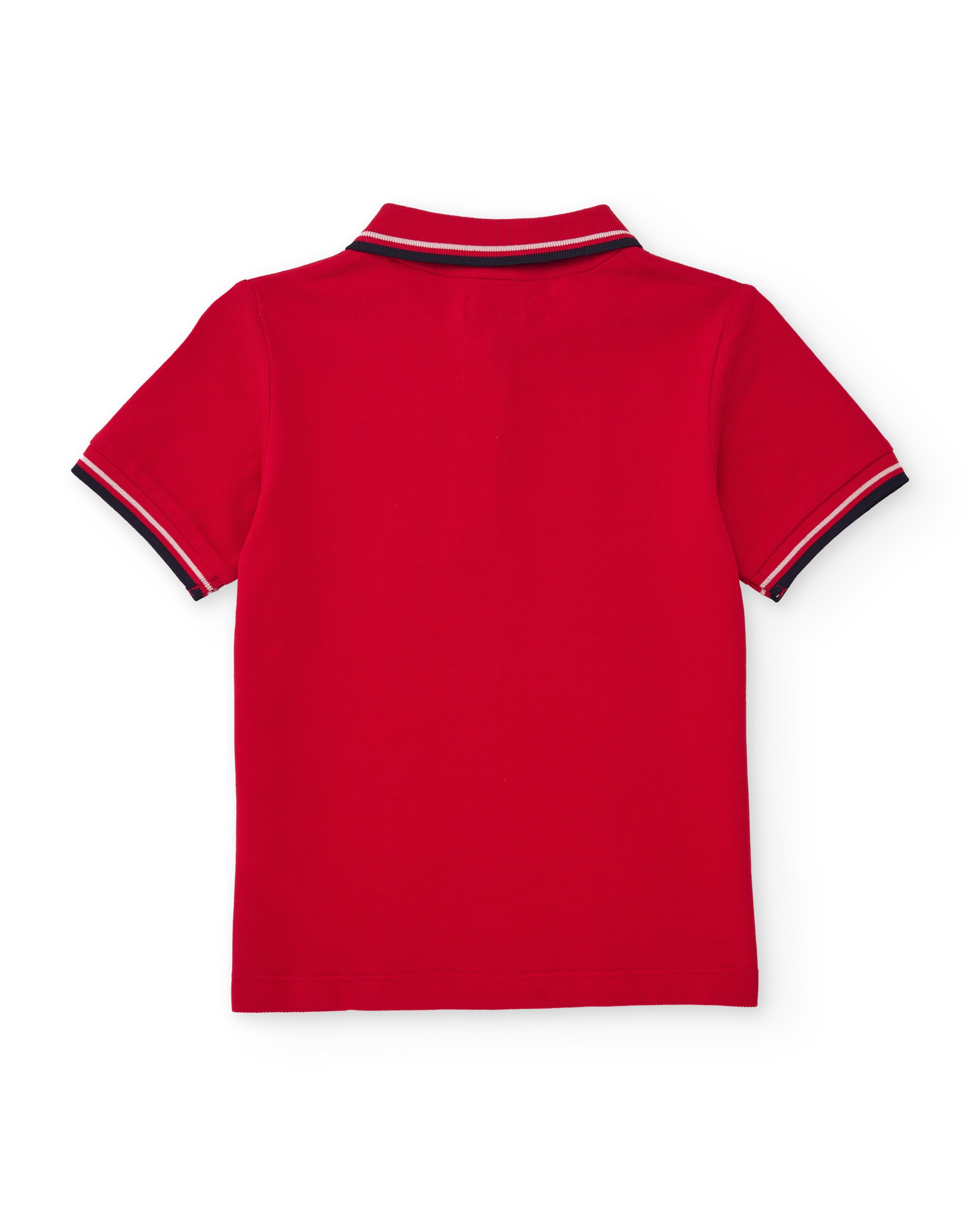 Polo Infantil de Malha com Detalhes em Contraste Vermelho-2